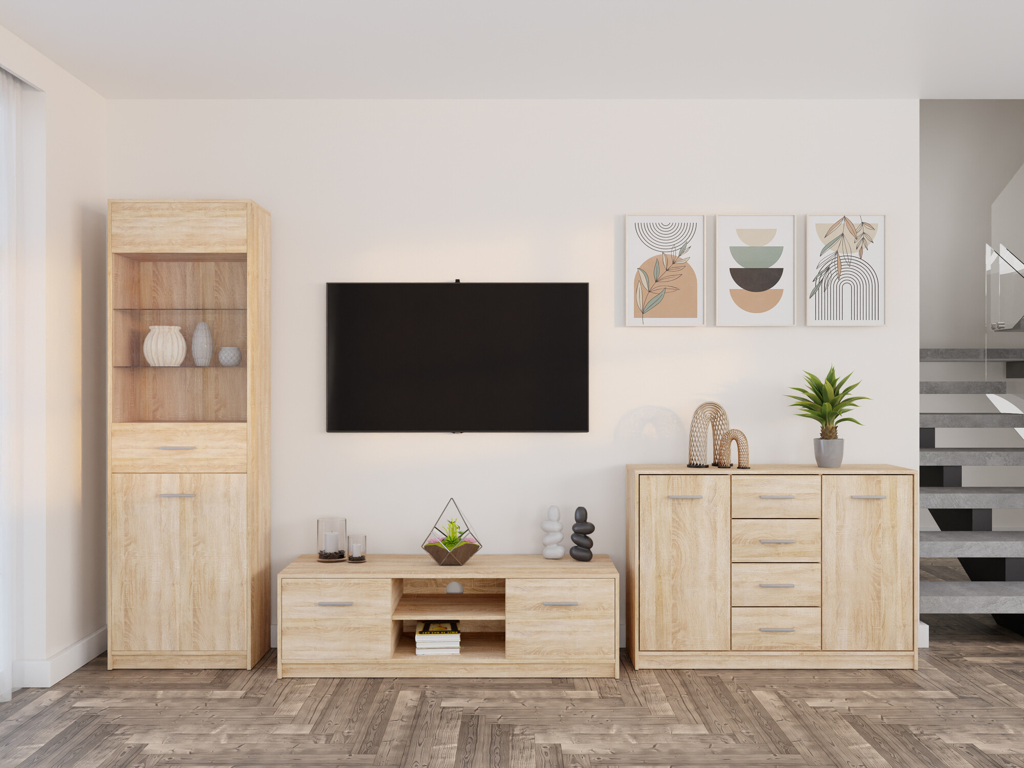 Conjunto para sala de estar Novsore 162 (Carvalho sonoma)