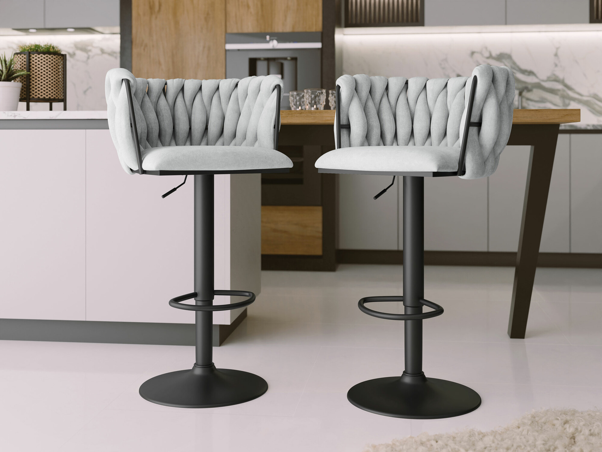 Banco de bar Comfivo 435 (Preto+ Cinzento)