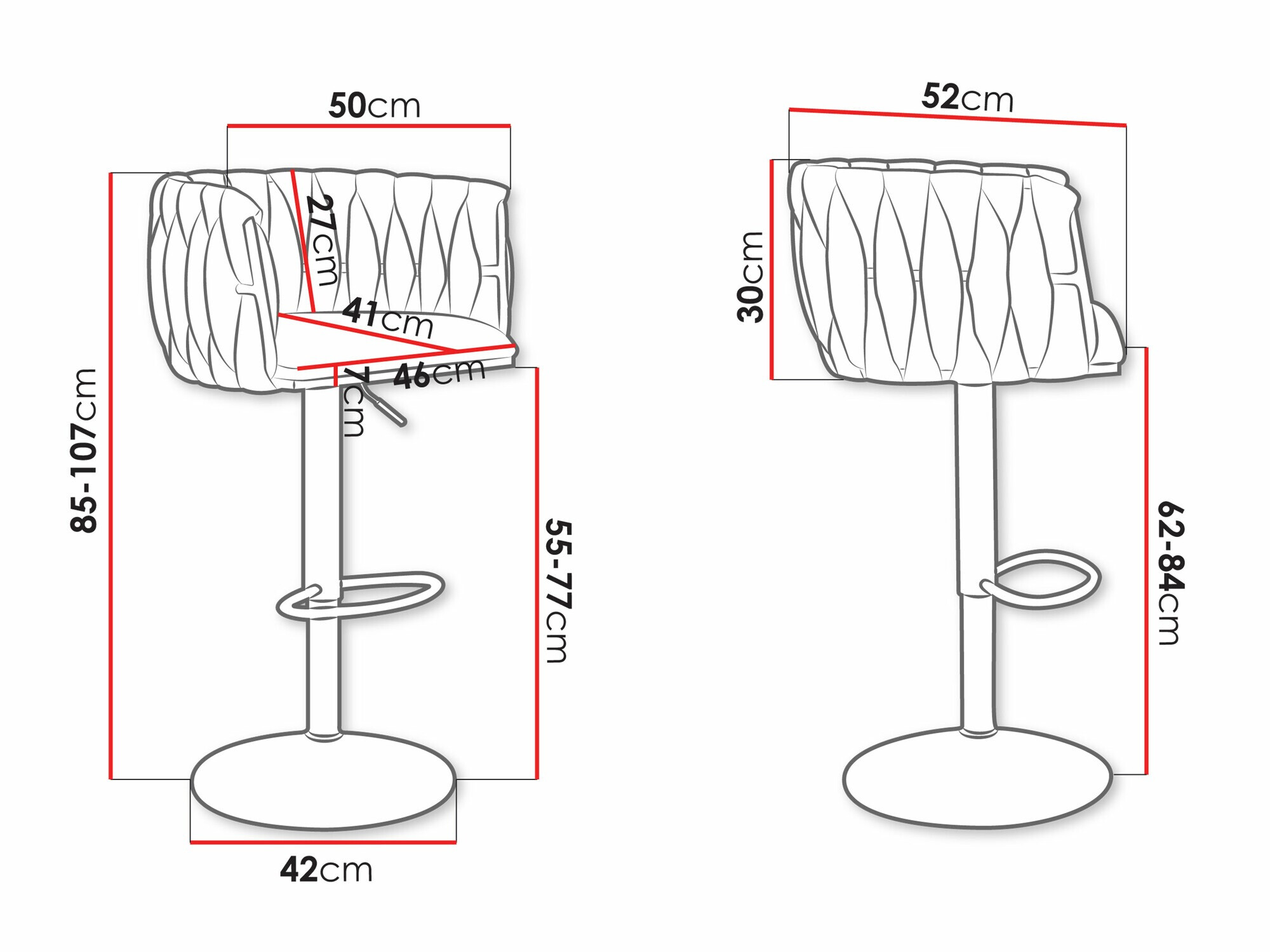 Banco de bar Comfivo 435 (Preto+ Cinzento)