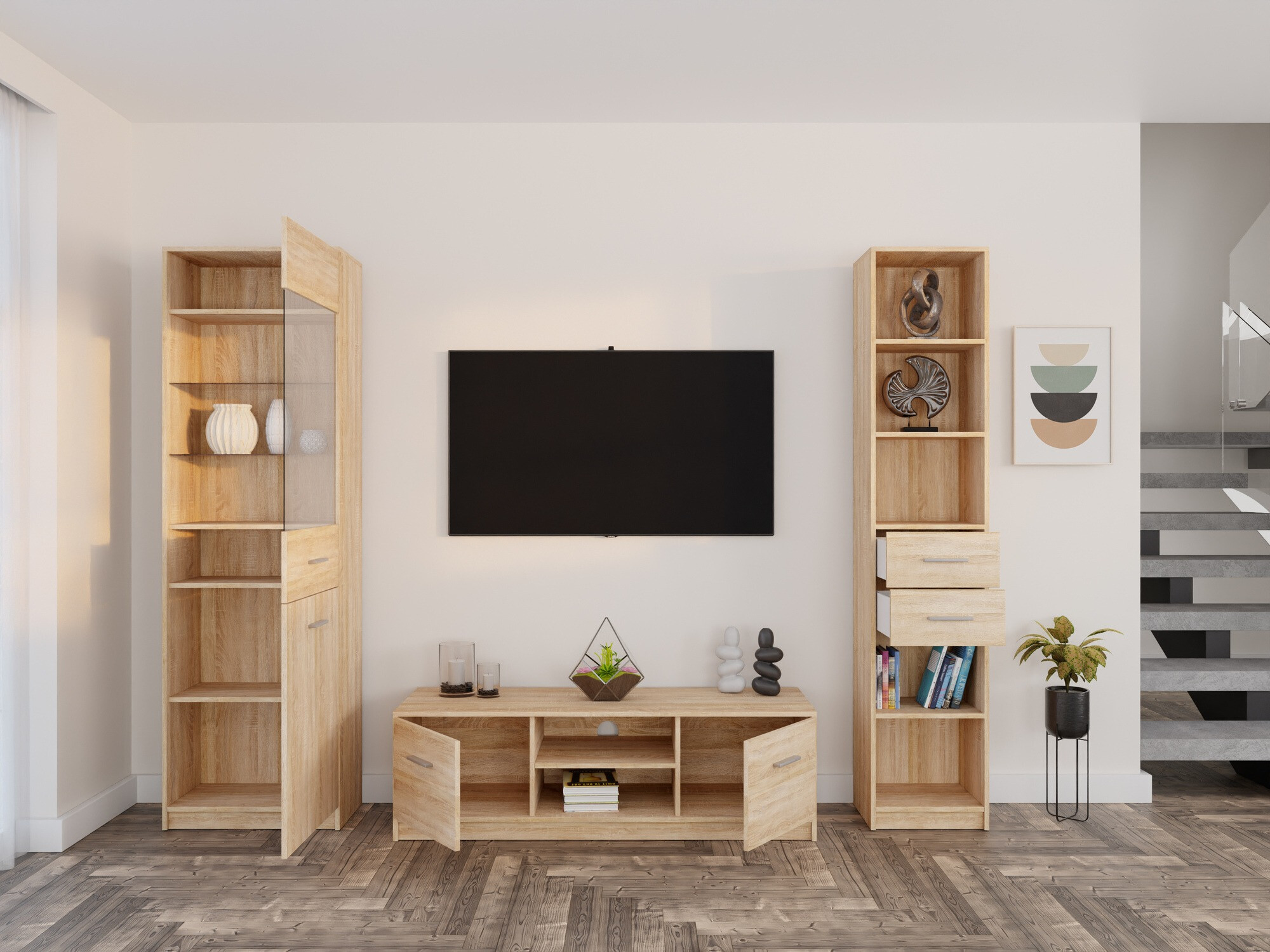 Conjunto para sala de estar Novsore 163 (Carvalho sonoma)