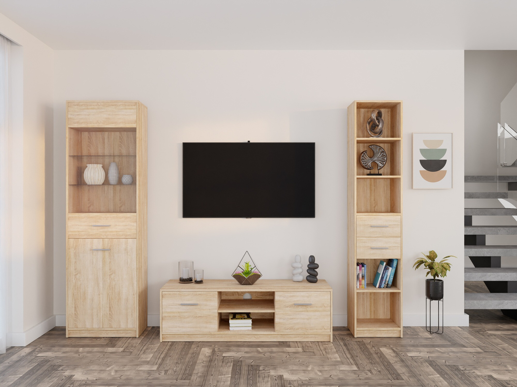 Conjunto para sala de estar Novsore 163 (Carvalho sonoma)