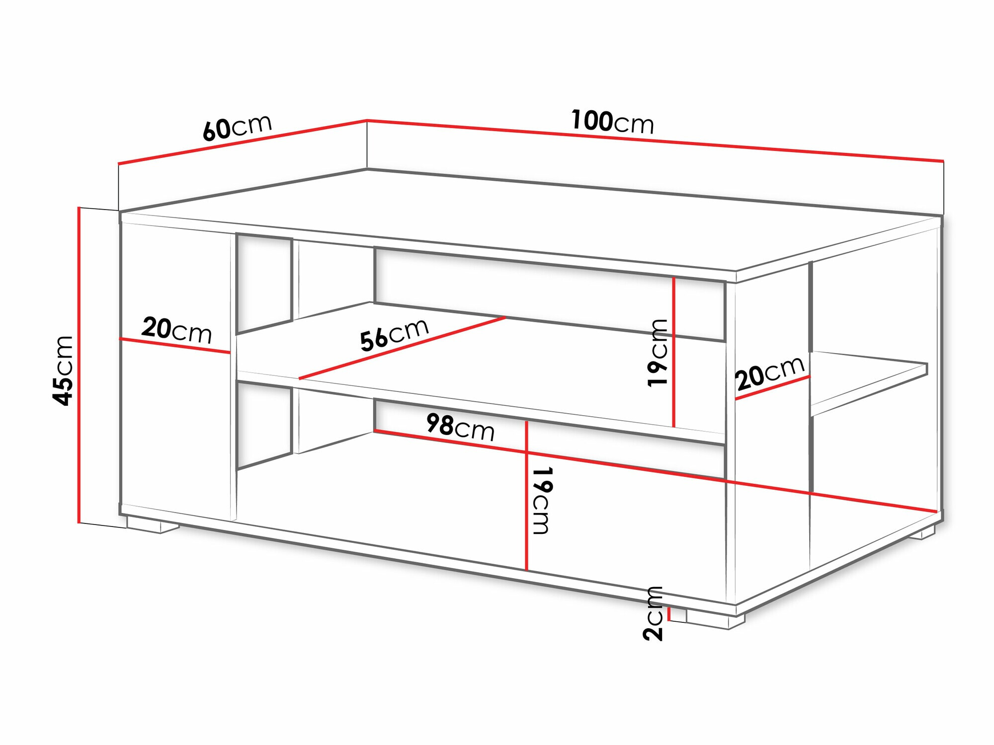 Mesa de centro Sarasota 187 (Grafite)