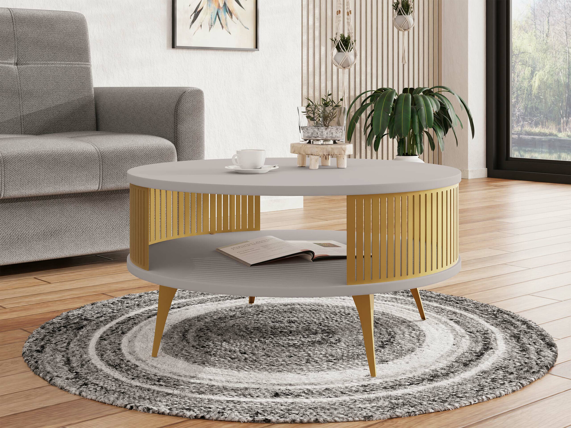 Mesa para revistas Sordore 101 (Dourado + Caxemira)