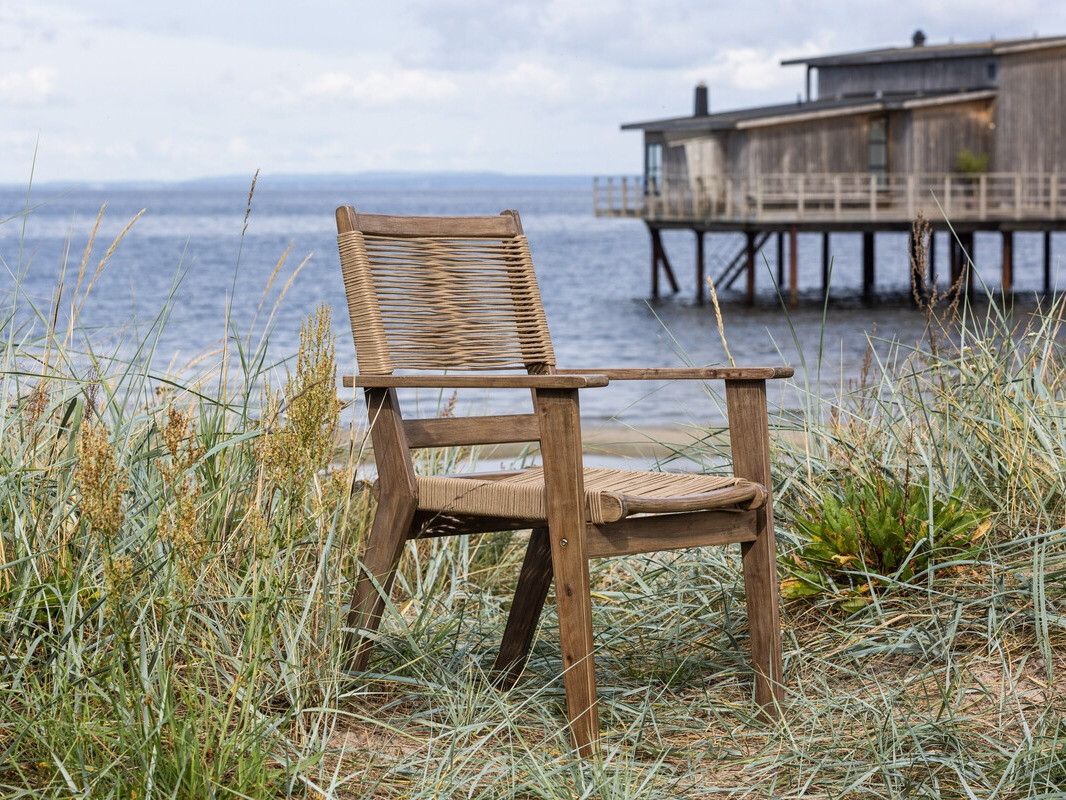 Cadeira para o exterior Dallas 4772 (Castanho escuro + Acácia)