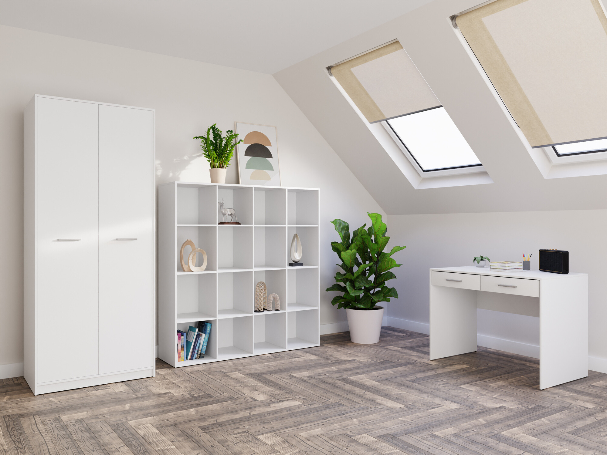 Conjunto para escritório em casa Novsore 166 (Branco)