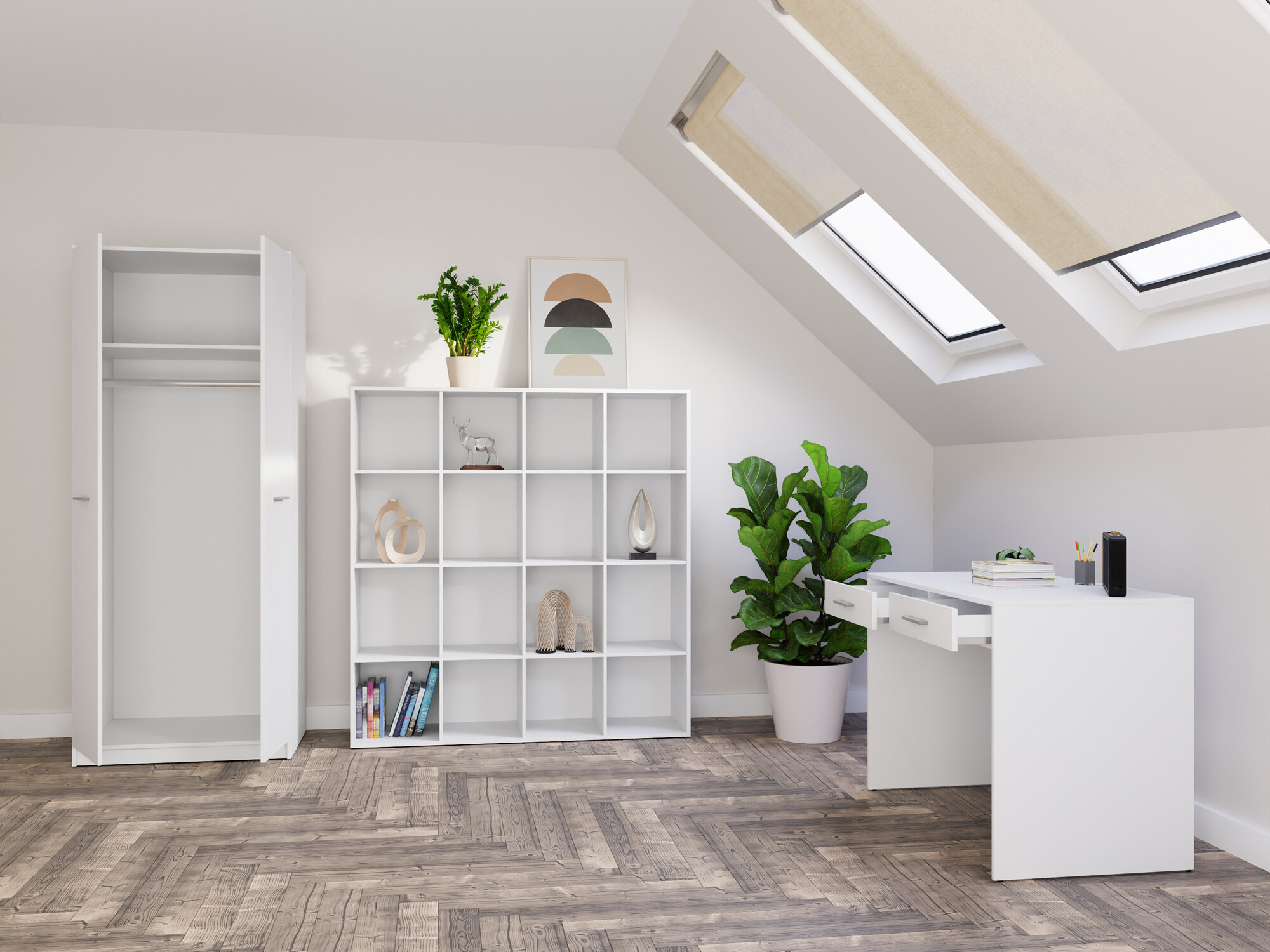 Conjunto para escritório em casa Novsore 166 (Branco)