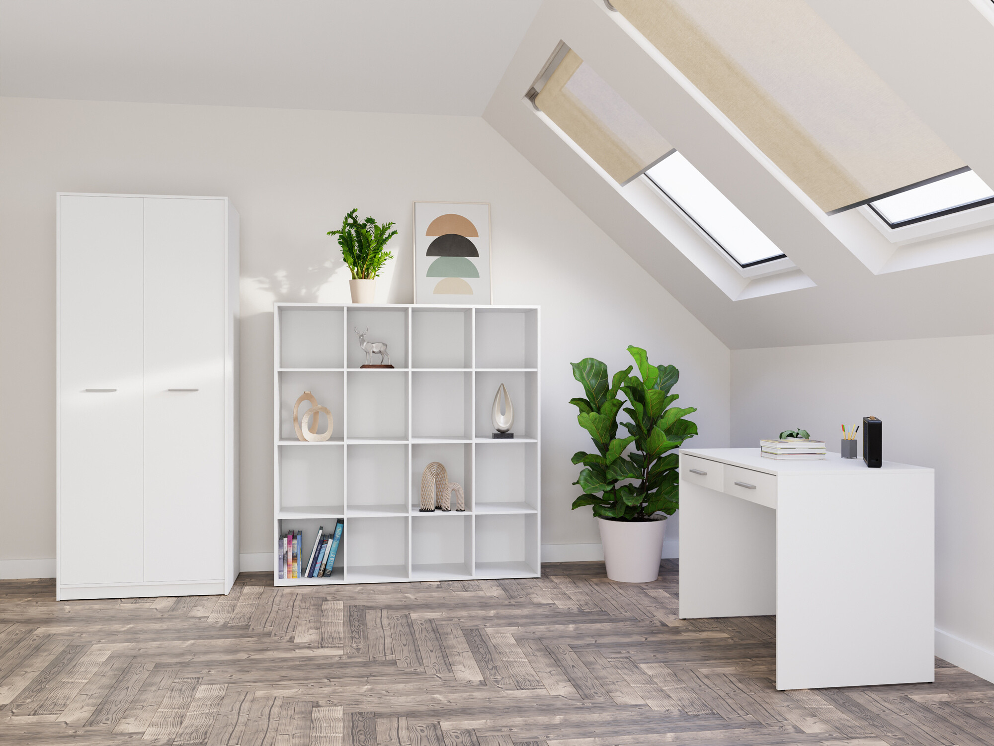 Conjunto para escritório em casa Novsore 166 (Branco)