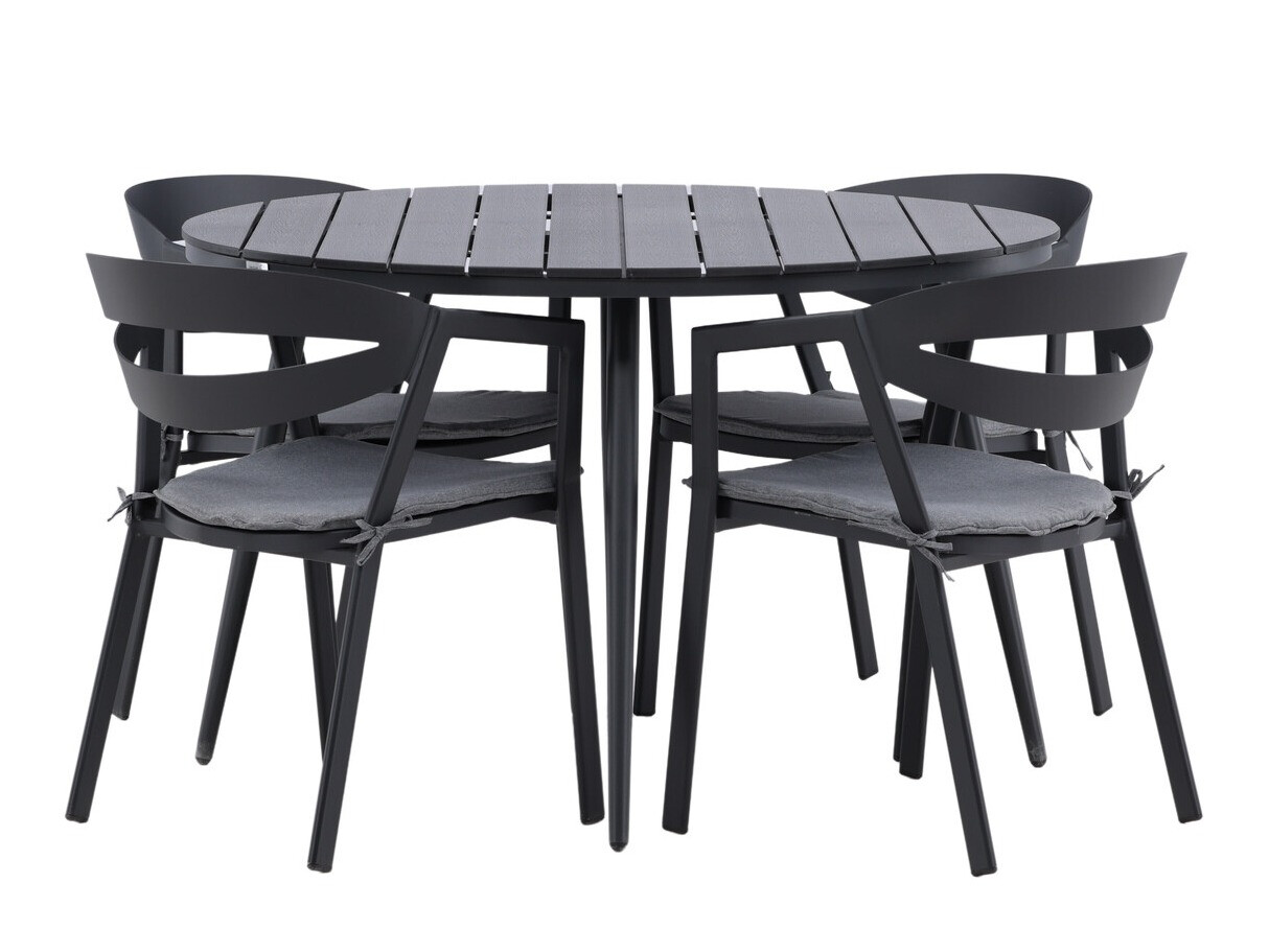 Conjunto de mesa e cadeiras Dallas 4791 (Preto)
