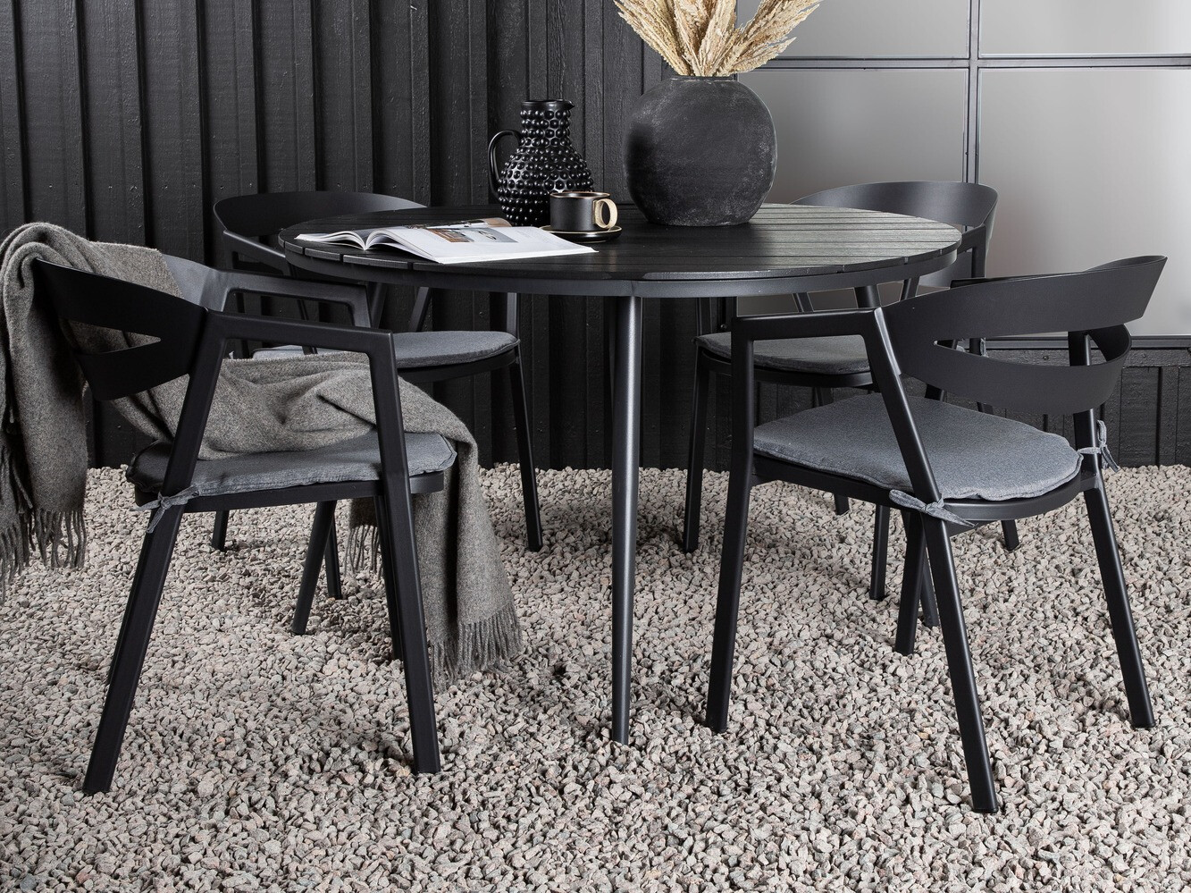 Conjunto de mesa e cadeiras Dallas 4791 (Preto)