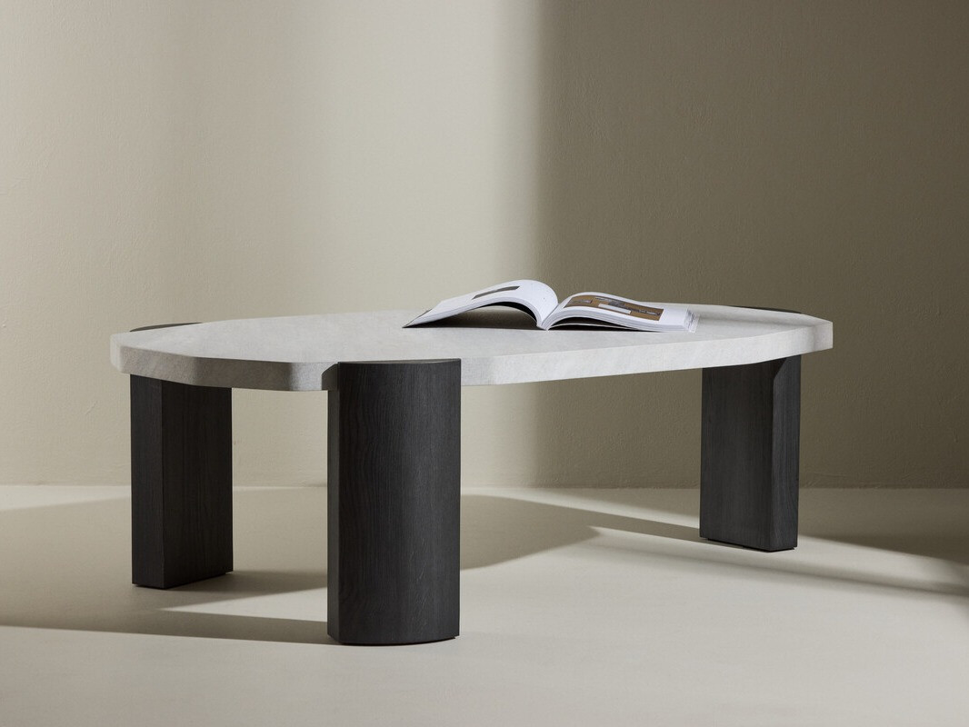 Mesa de centro Dallas 4792 (Preto + Marmore branco)