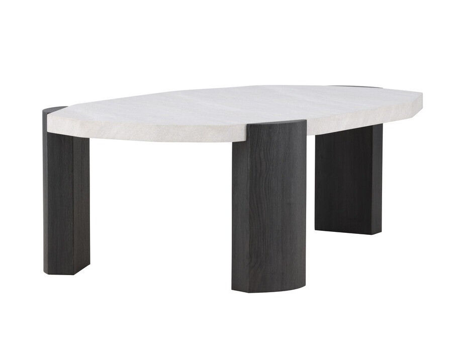 Mesa de centro Dallas 4792 (Preto + Marmore branco)