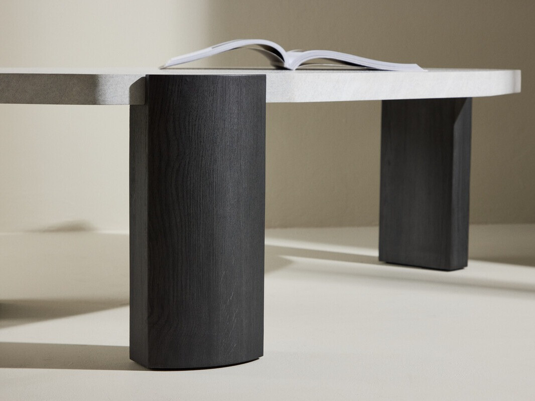 Mesa de centro Dallas 4792 (Preto + Marmore branco)