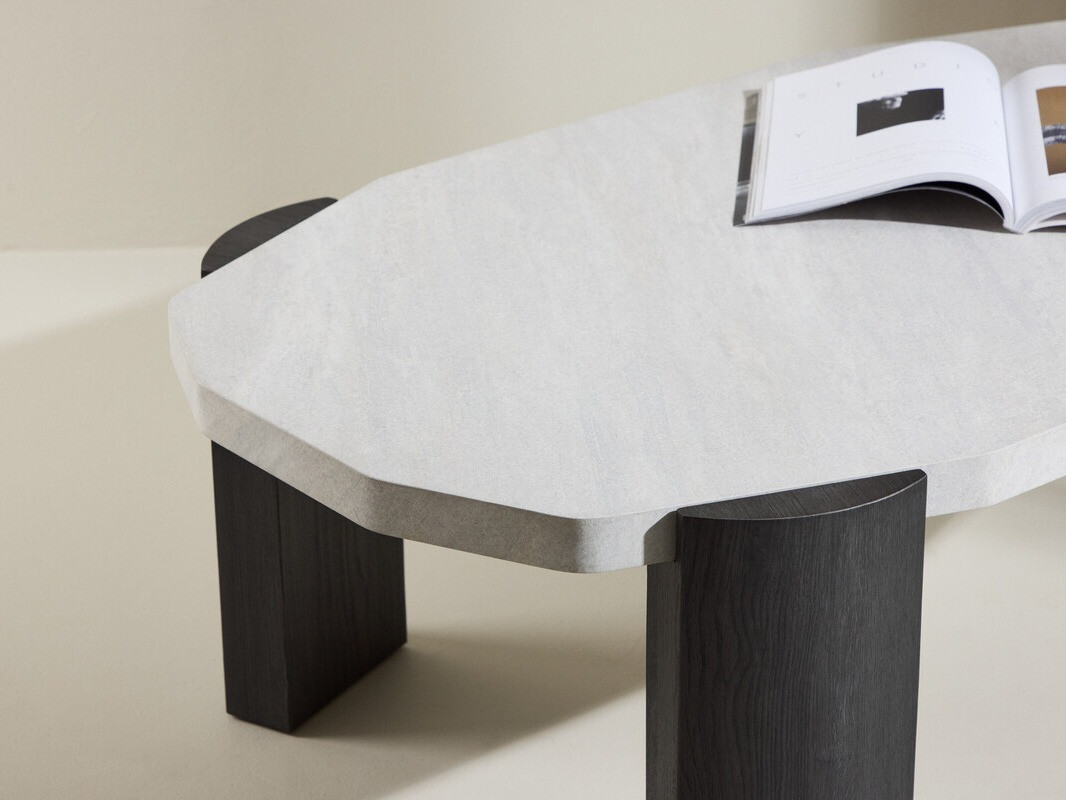 Mesa de centro Dallas 4792 (Preto + Marmore branco)