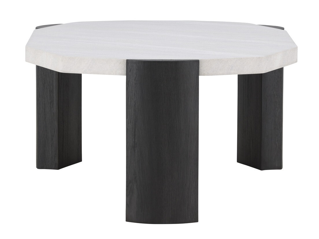 Mesa de centro Dallas 4792 (Preto + Marmore branco)