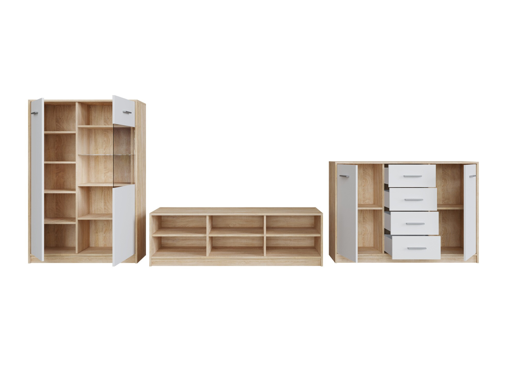 Conjunto para sala de estar Novsore 165 (Carvalho sonoma + Branco)