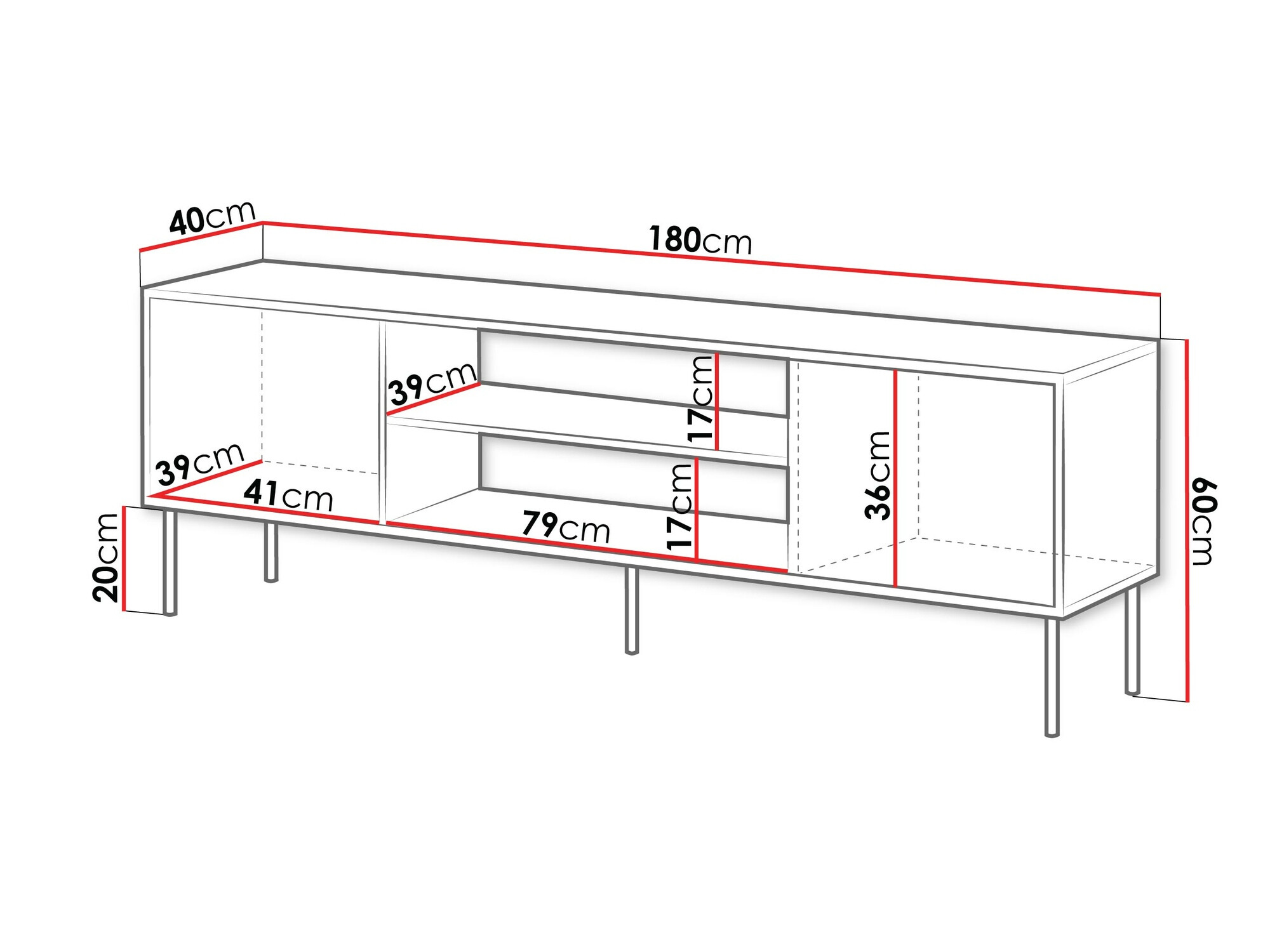 Móvel de TV Flosoru 104 (Nogueira + Preto)
