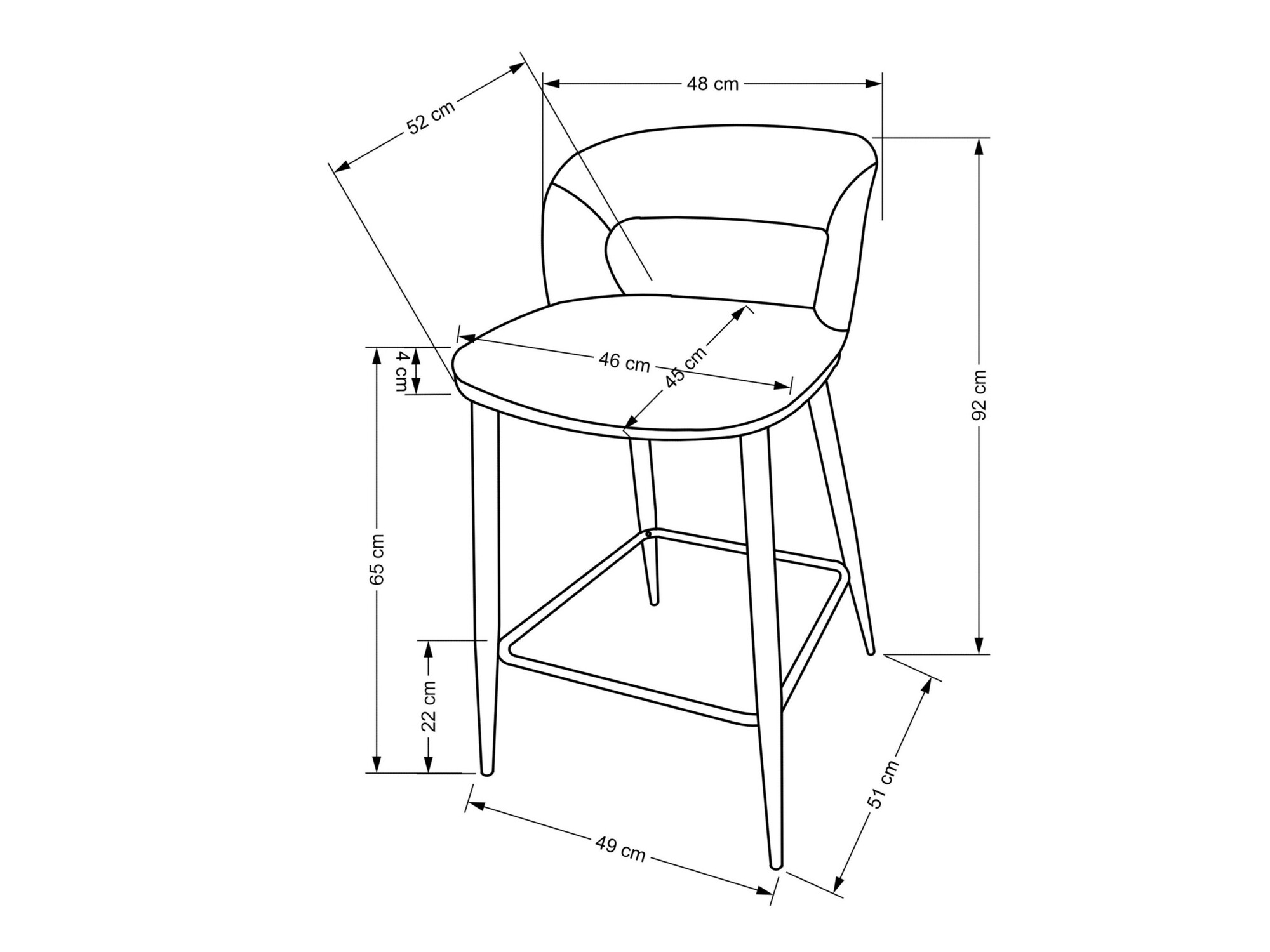 Banco de bar Houston 1932 (Bege)