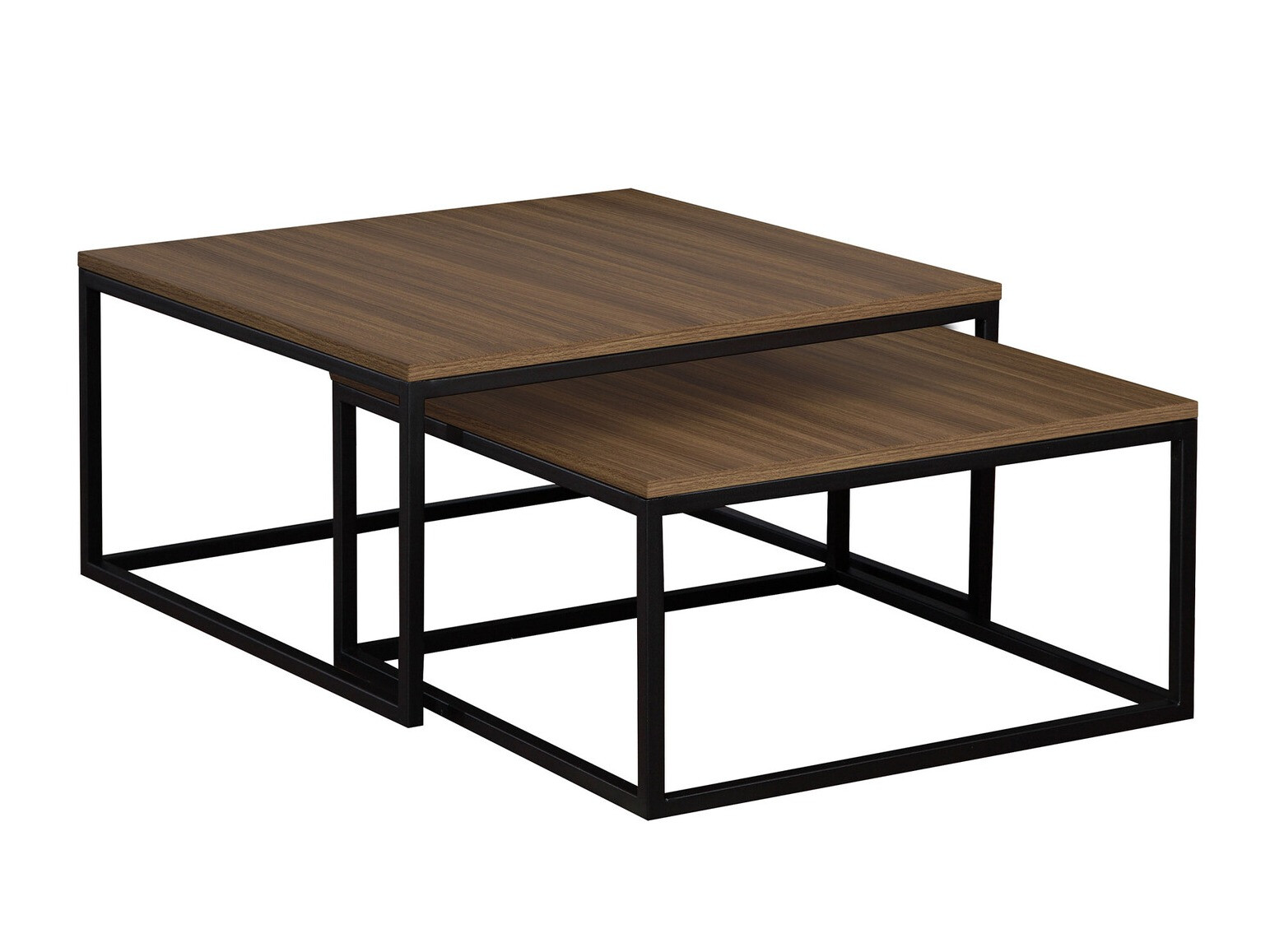 Conjunto de mesa de centro Oswego 101 (Nogueira + Preto)