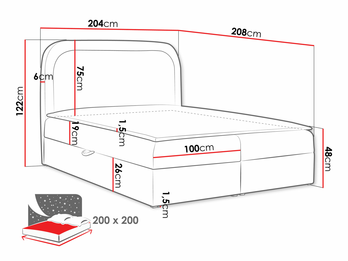 Cama continental Baltimore 197 (Coral 50)