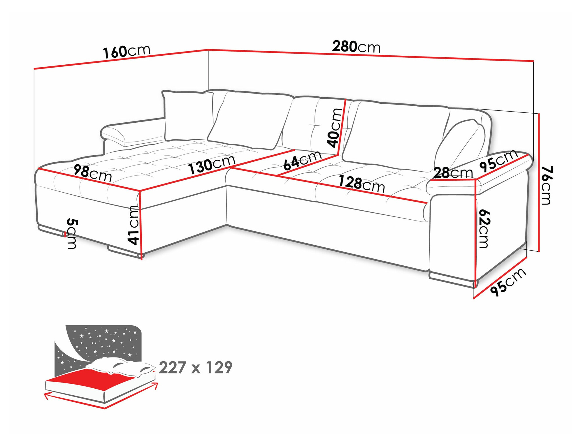 Sofá de canto Comfivo Mica (Coral 45)