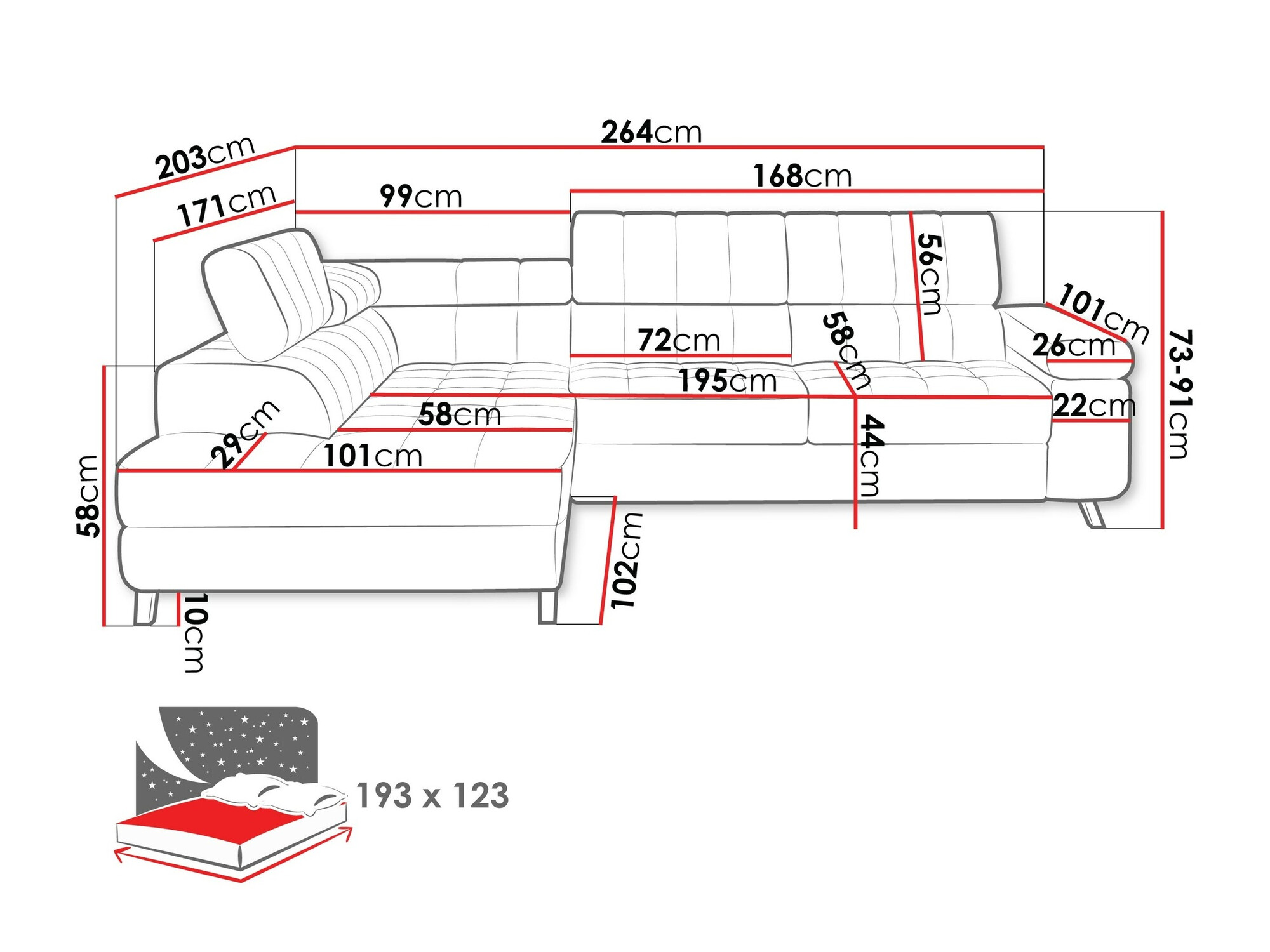 Sofá de canto Comfivo 207 (Otusso 07)