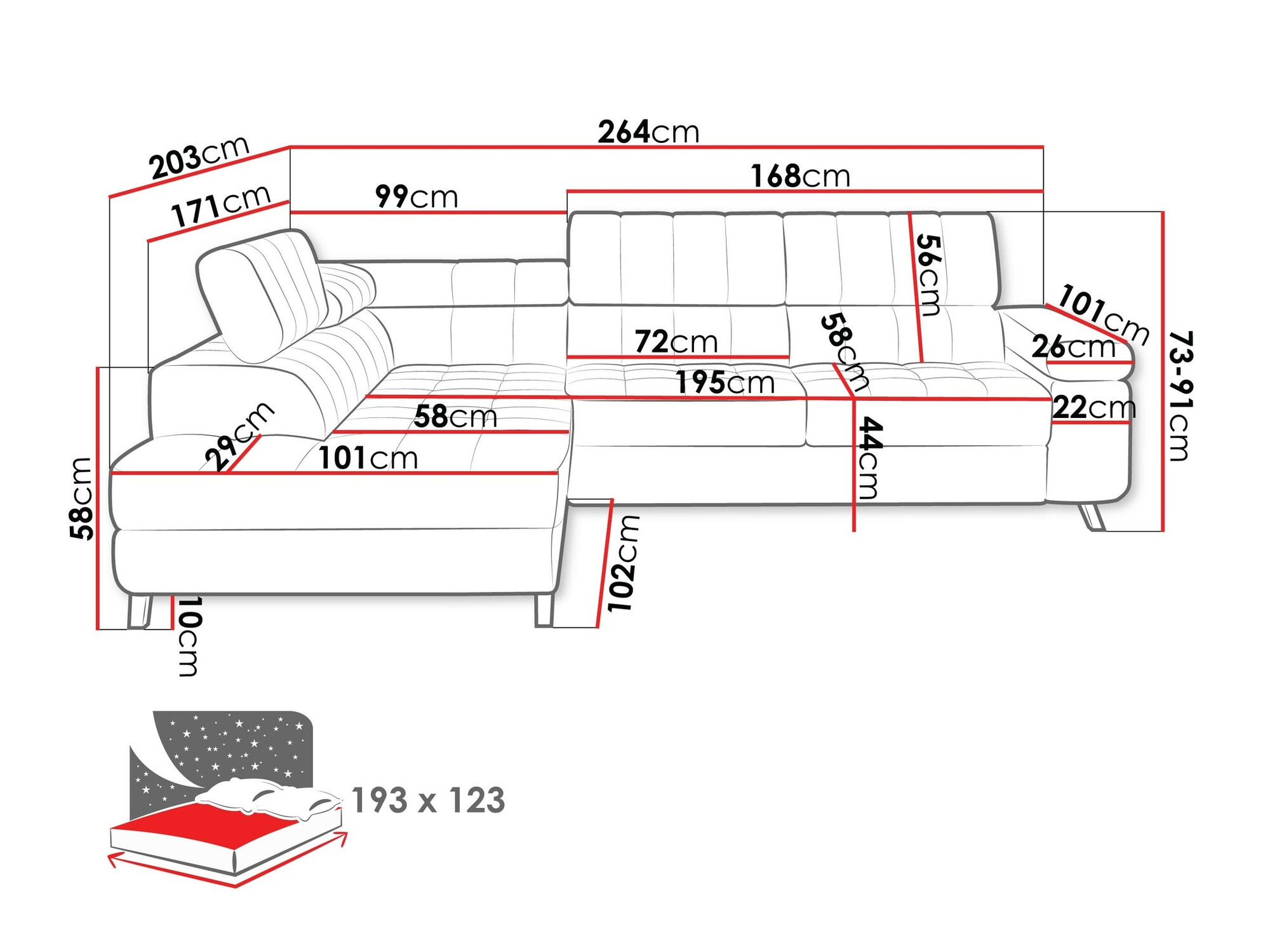 Sofá de canto Comfivo Agnus (Velo 625)