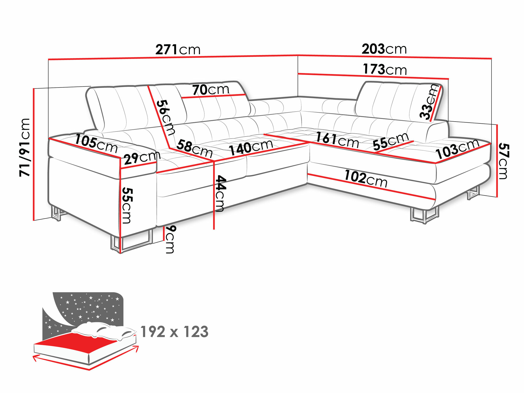 Sofá de canto Comfivo Anima (Fresh 11)