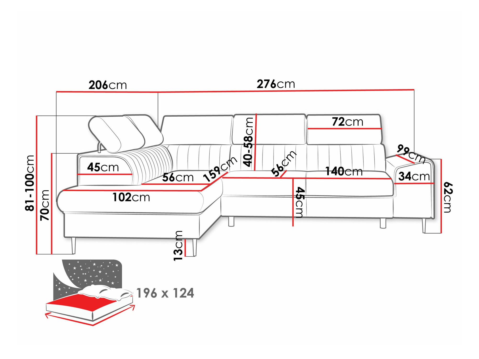 Sofá de canto Comfivo Universum (Coral 65)