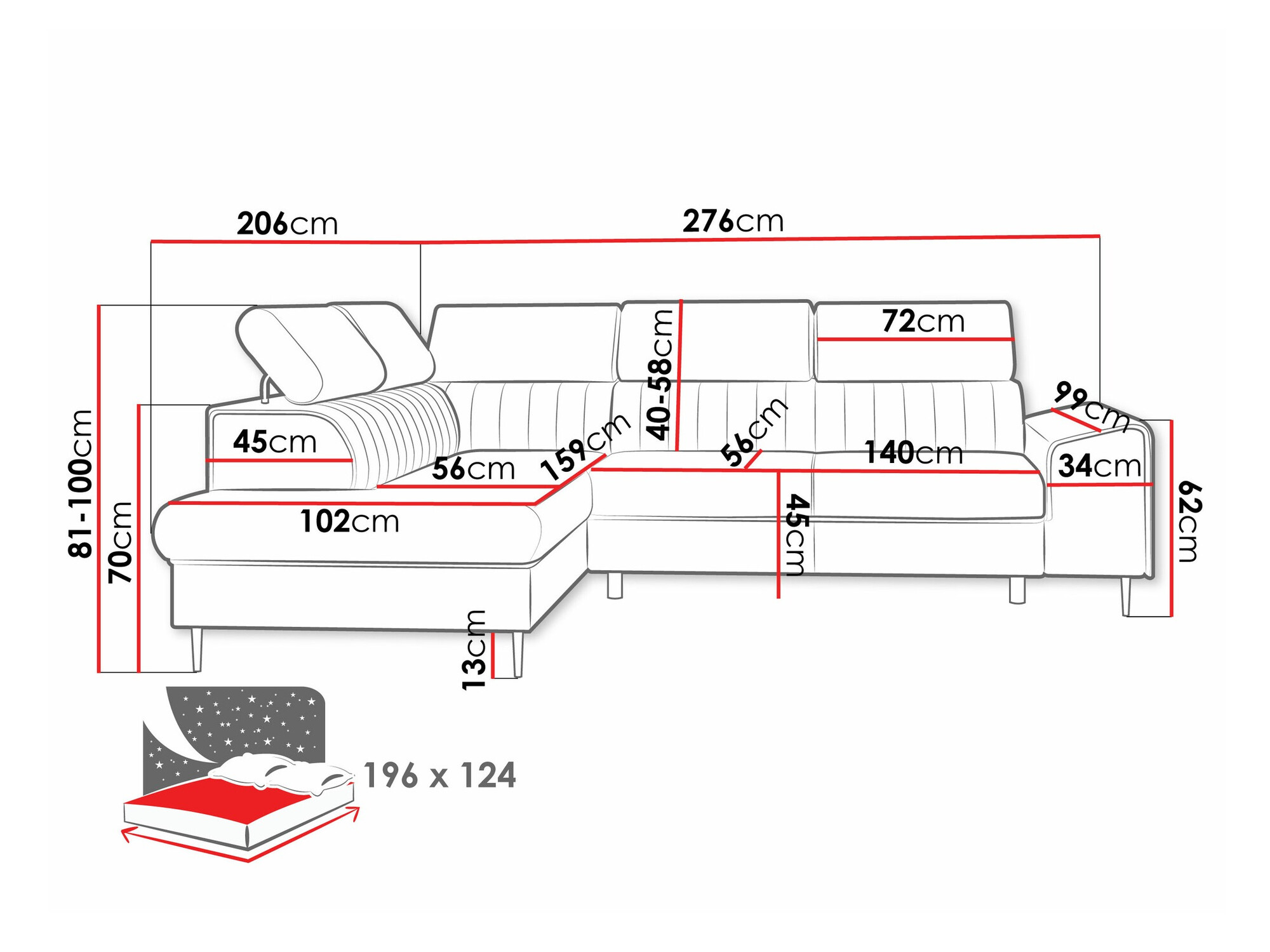 Sofá de canto Comfivo Universum (Magic Velvet 2225)