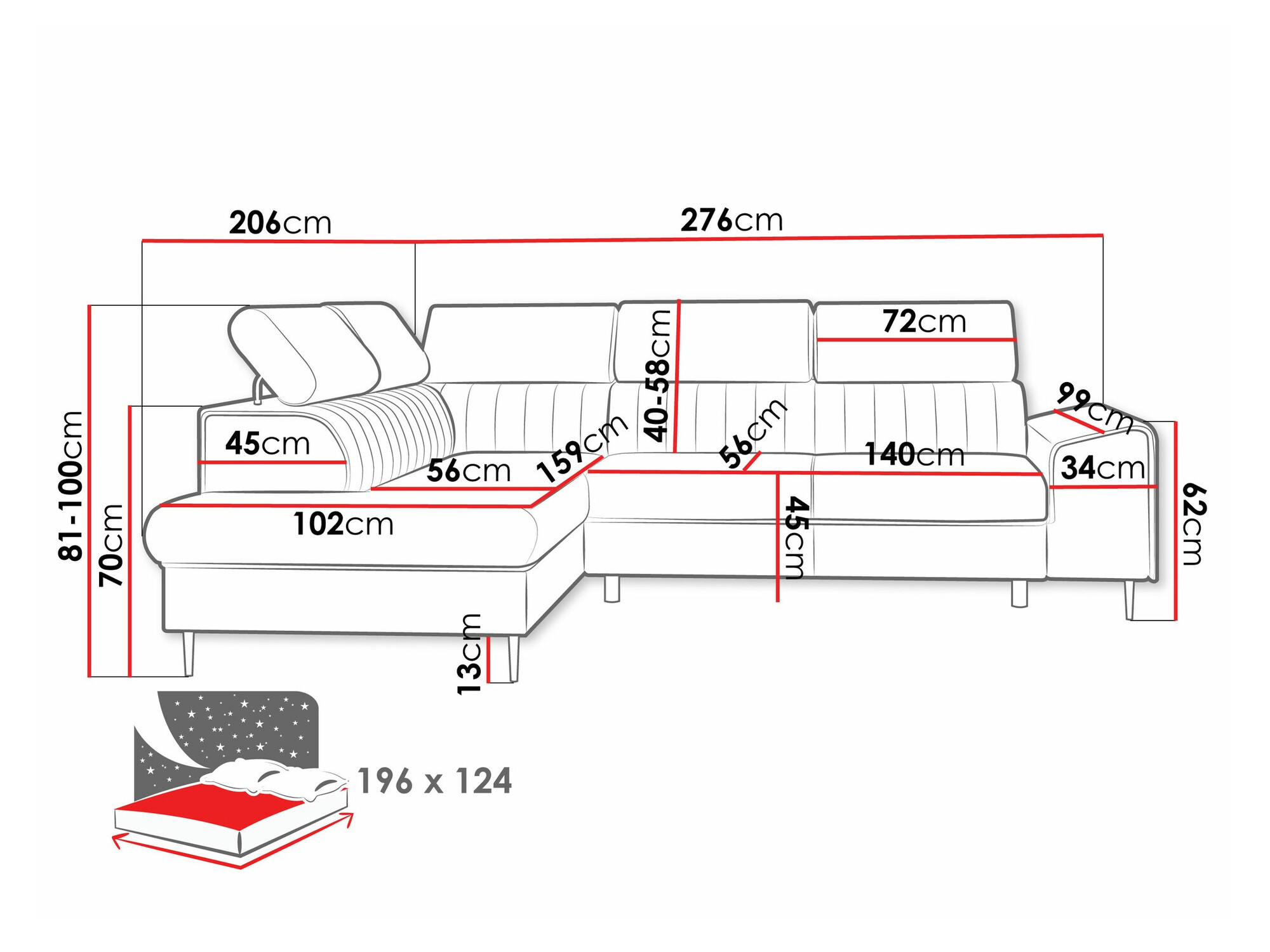 Sofá de canto Comfivo Universum (Wave 15)