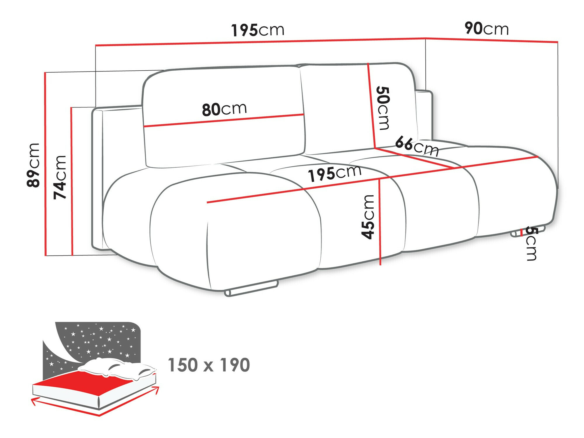 Sofá-cama Dominus (Velo 621)