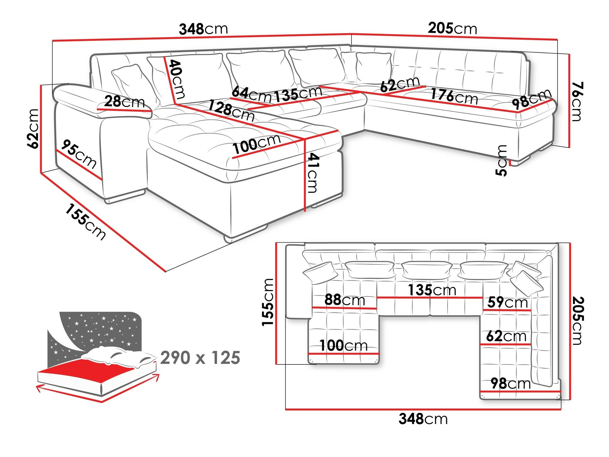 Sofá de canto Comfivo Gemma II (Esquerda)