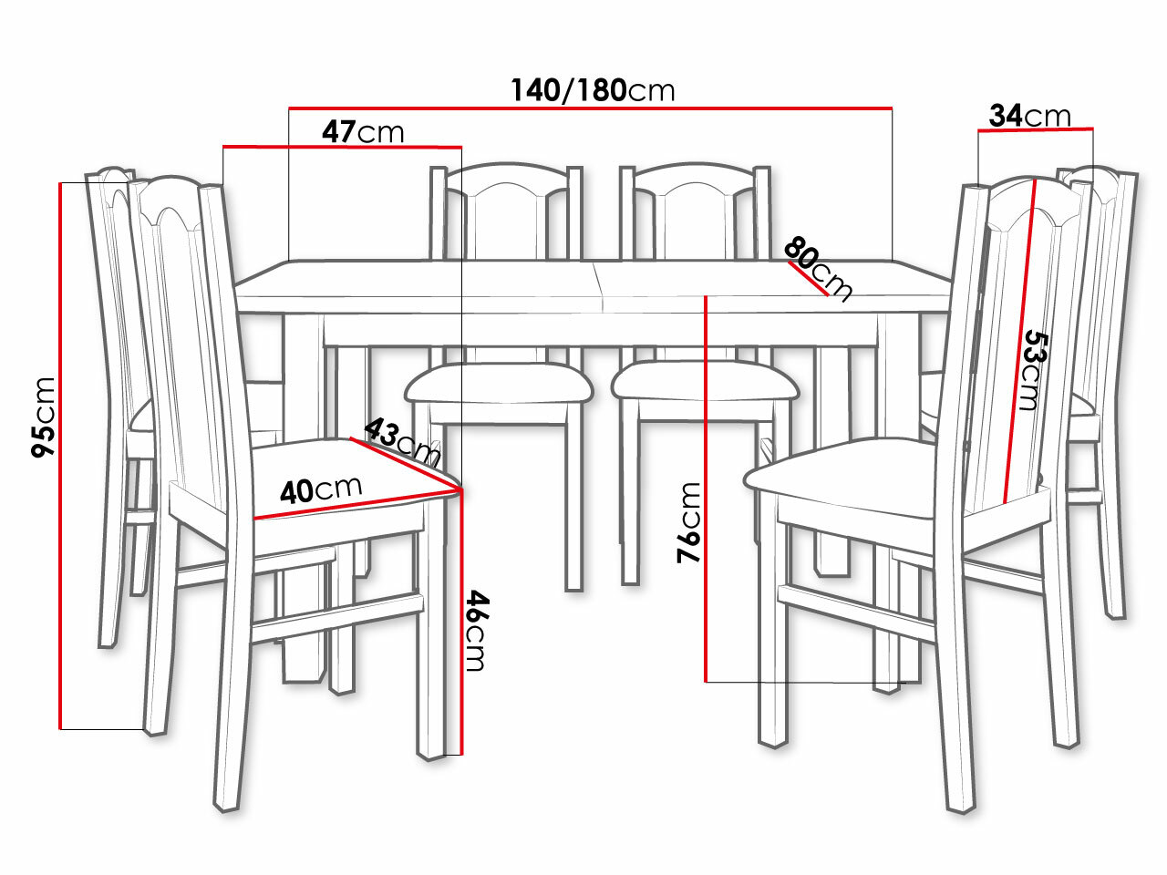 Conjunto para refeições Victorville 273 (Carvalho sonoma)