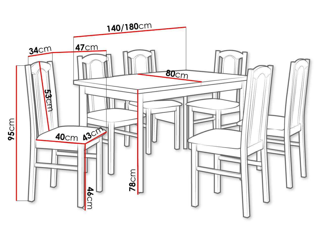 Conjunto para refeições Victorville 277 (Carvalho sonoma)