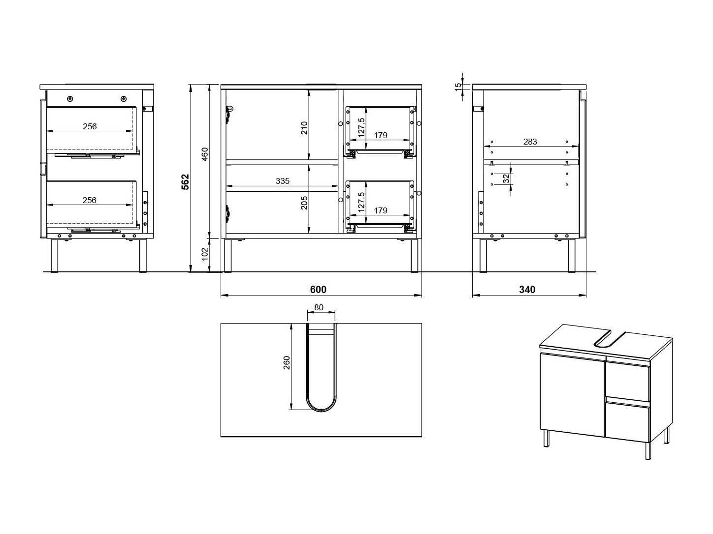 Conjunto para casa de banho Talmira 115