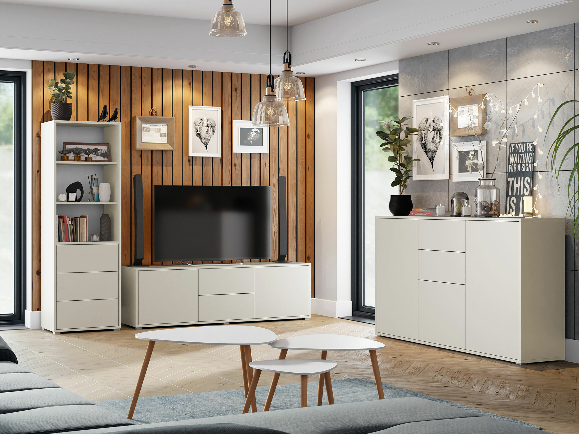 Conjunto para sala de estar Comfivo Fersoe 110 (Caxemira)