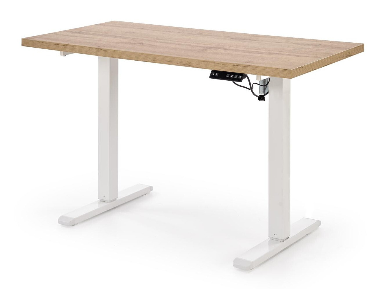 Secretária de trabalho com altura ajustável Houston 1942 (Carvalho Artisan + Branco)