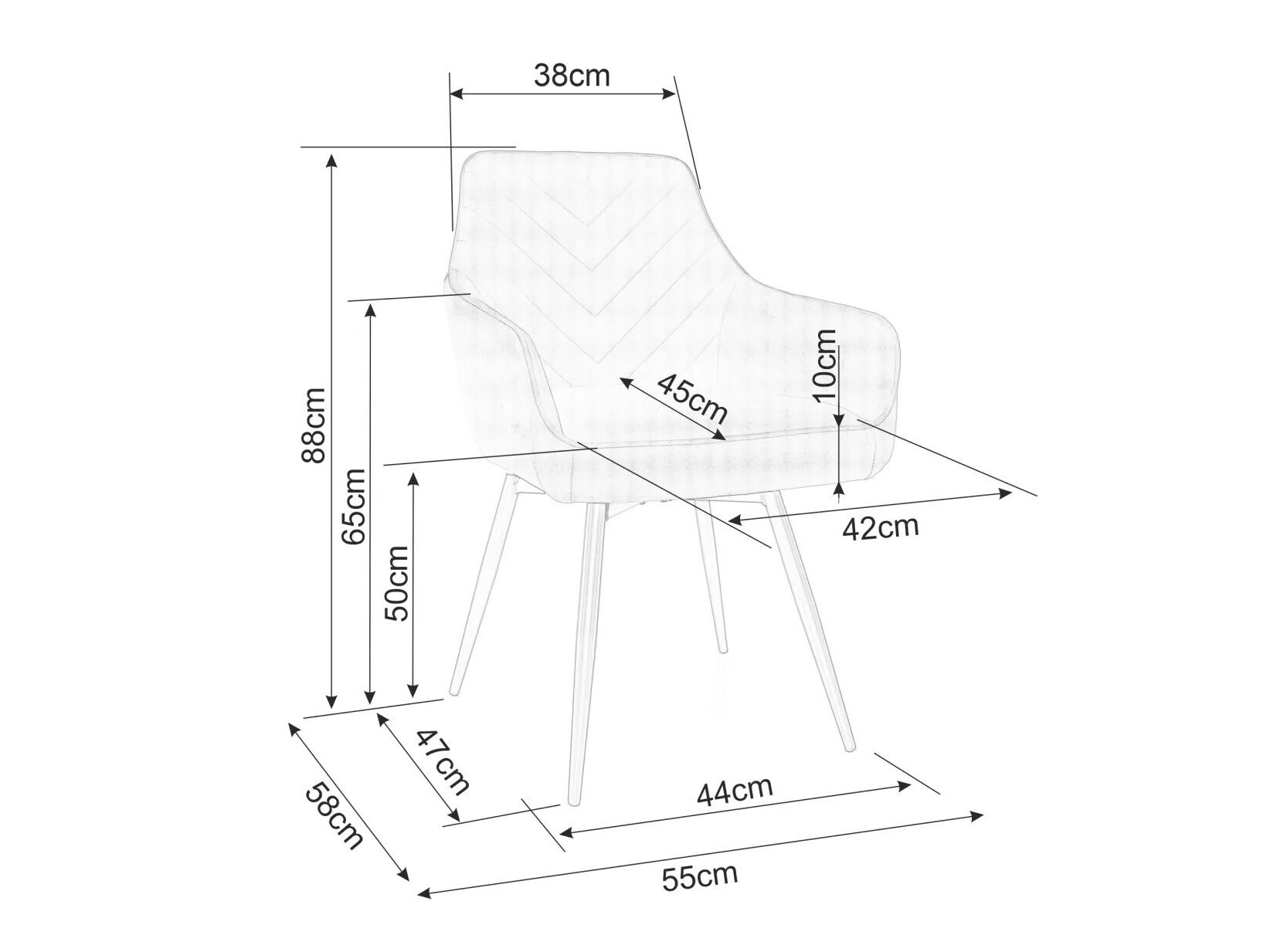 Cadeira Detroit 734 (Preto)