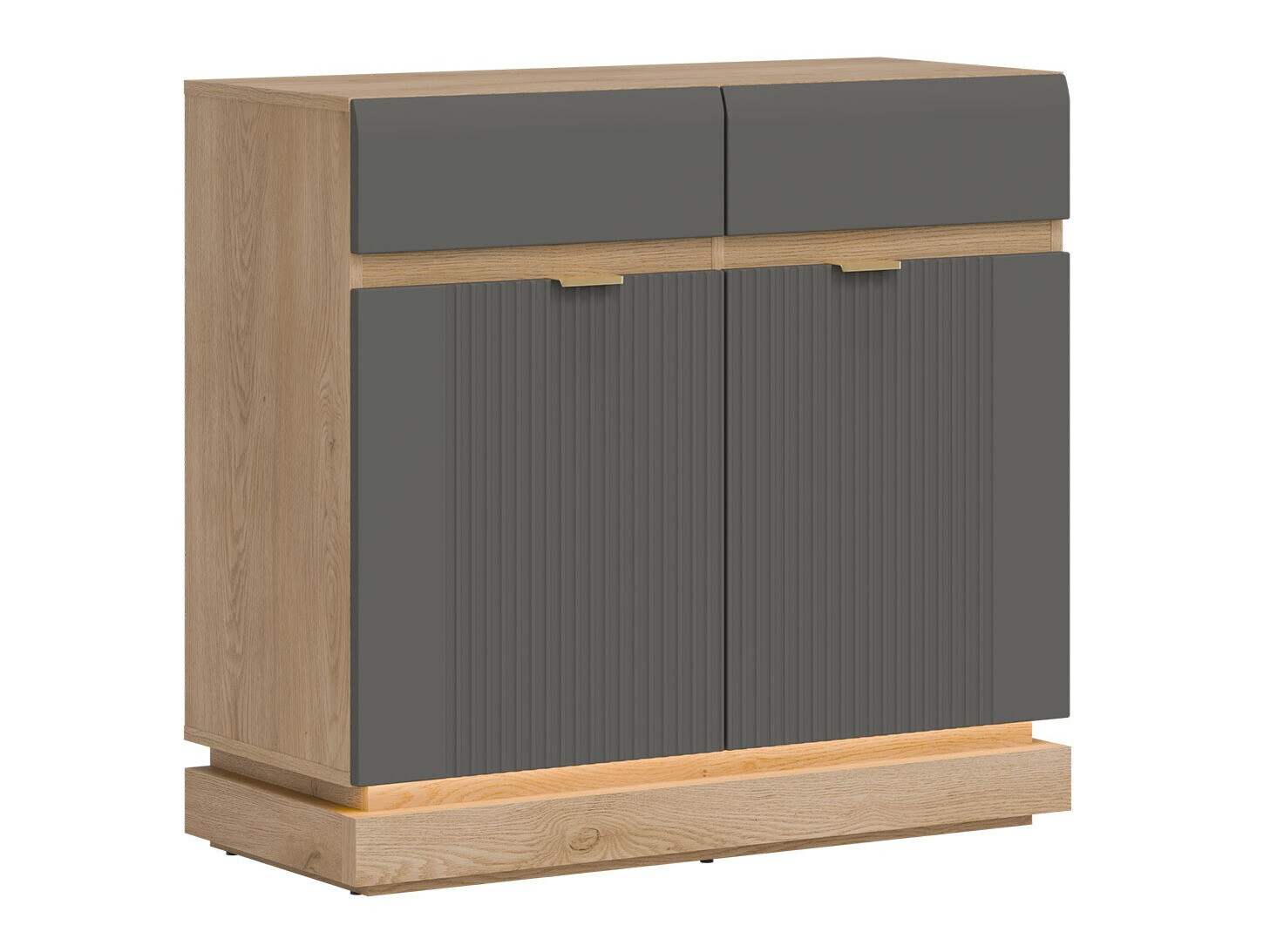 Cómoda Teselbu 102 (Cinzento + Carvalho)