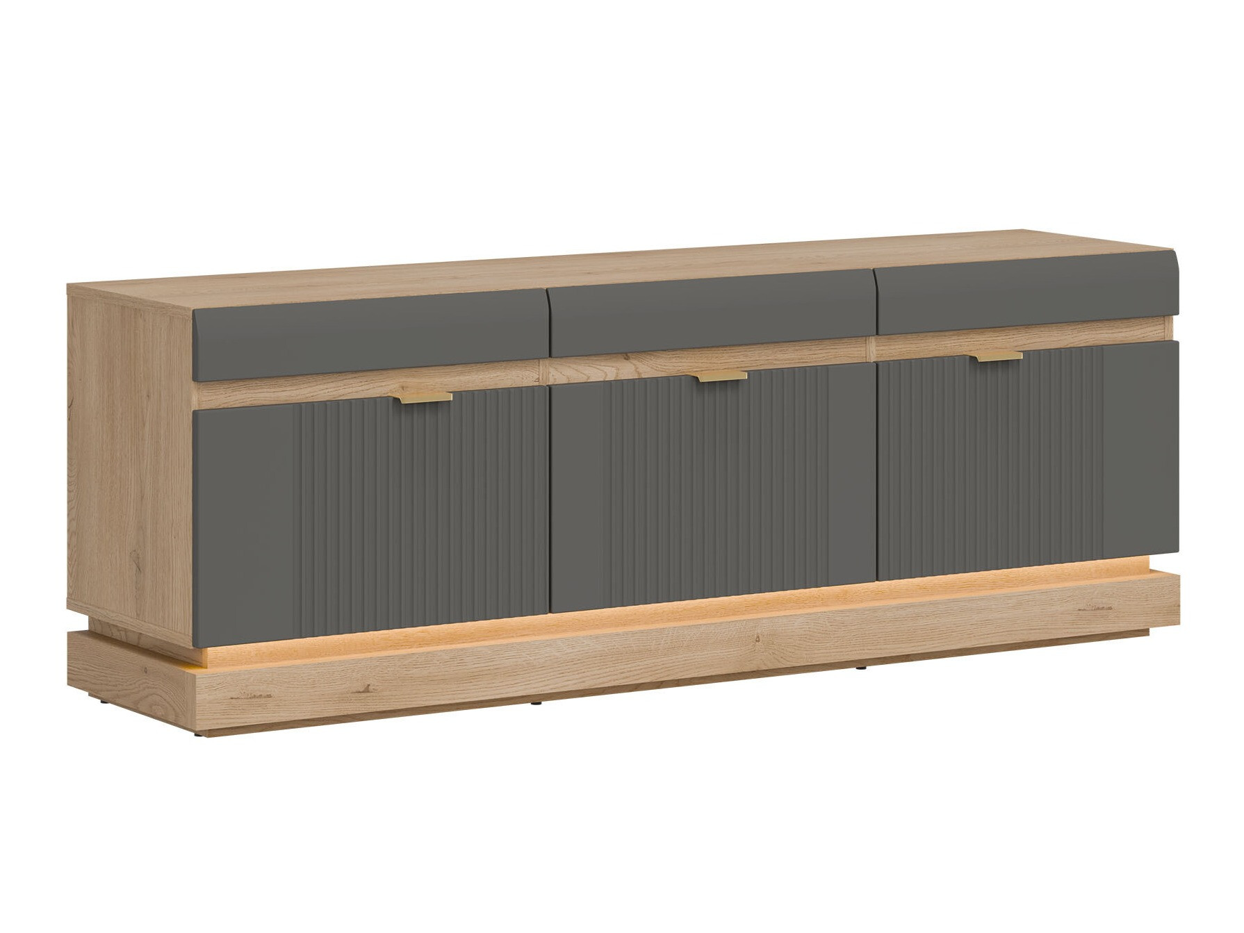 Móvel de TV Teselbu 100 (Cinzento + Carvalho Torro)