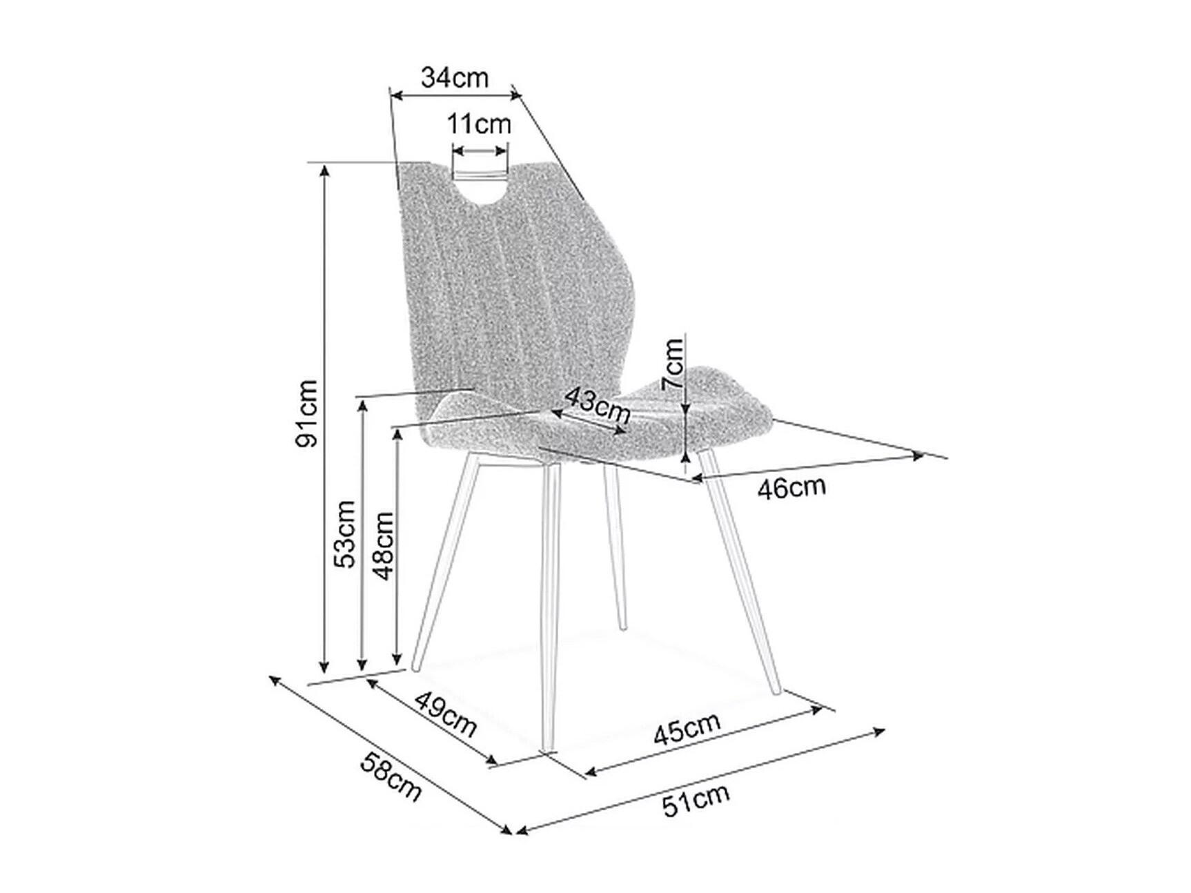 Cadeira Detroit 735 (Cinzento)