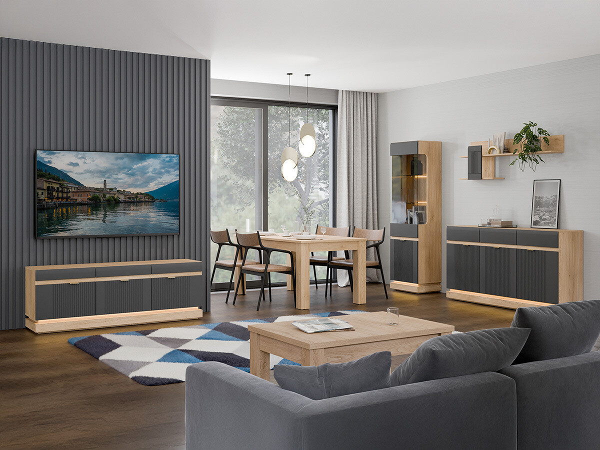 Cómoda Teselbu 104 (Antracite + Carvalho)