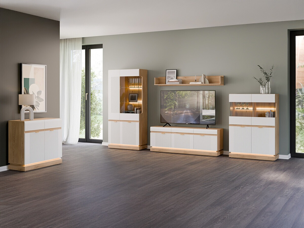 Estante Teselbu 111 (Branco + Carvalho)