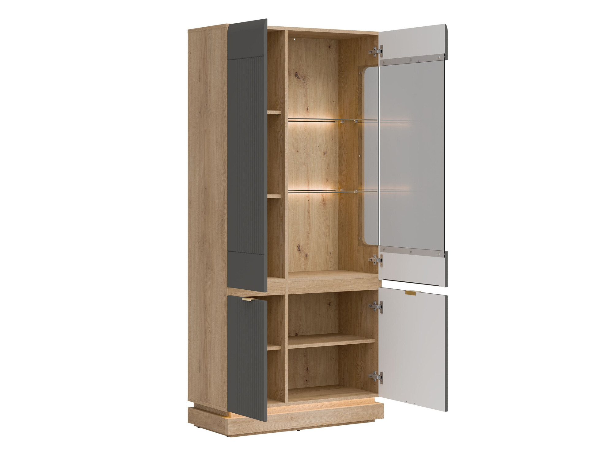 Estante Teselbu 111 (Cinzento + Carvalho)