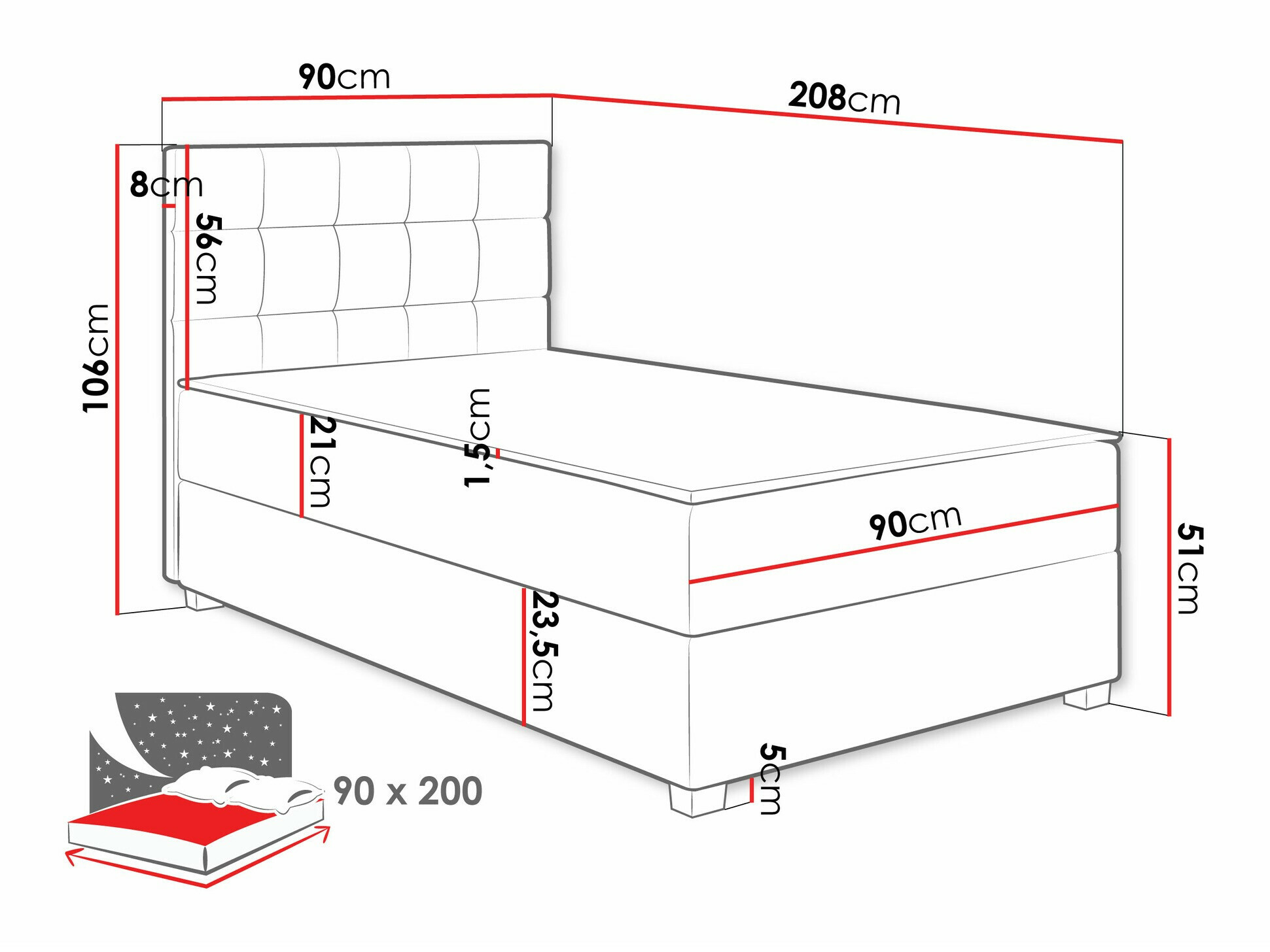 Cama continental Sanford 107 (Manila 09)