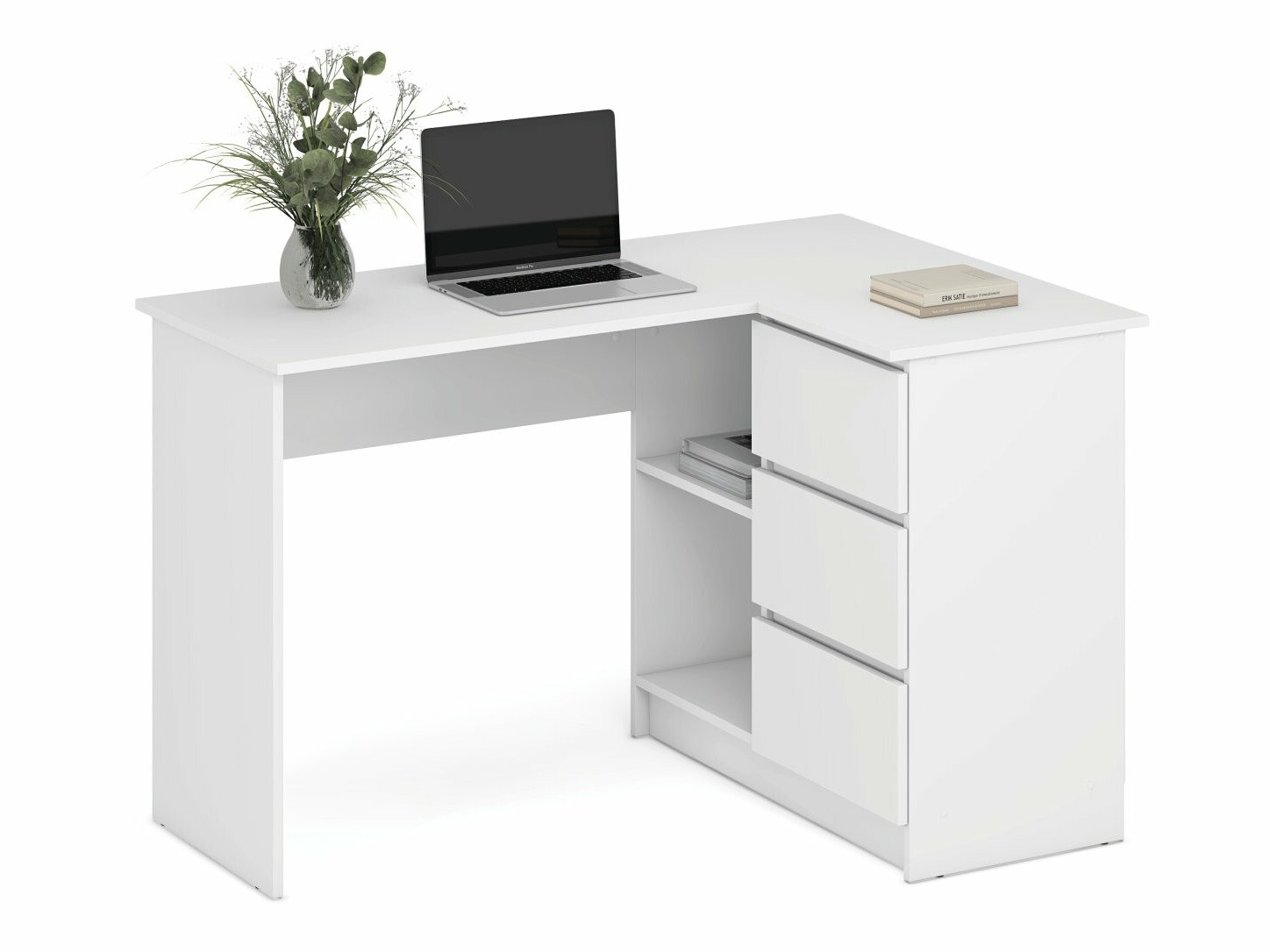 Mesa de escritório para cantos Houston 1950 (Branco)