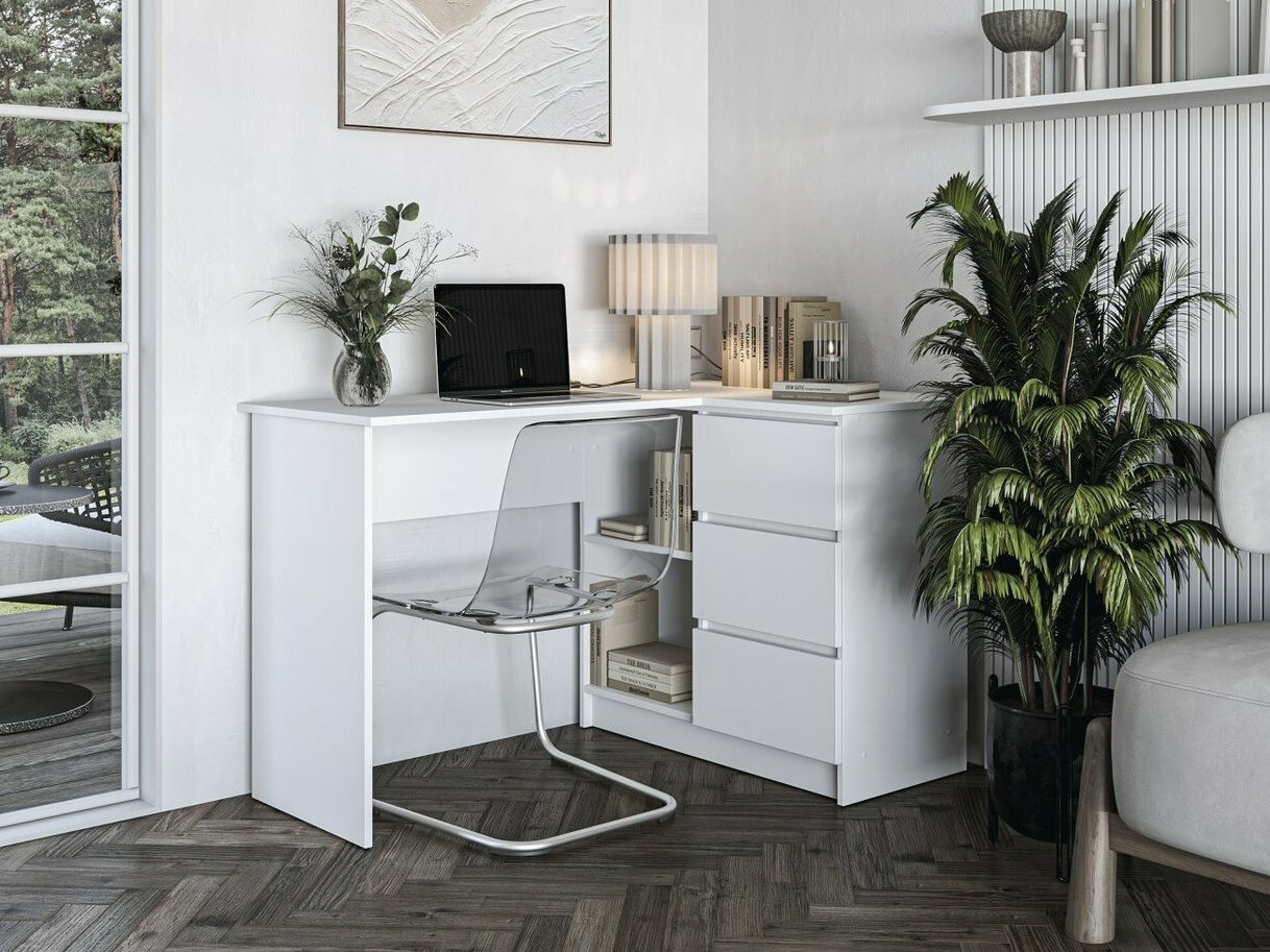 Mesa de escritório para cantos Houston 1950 (Branco)