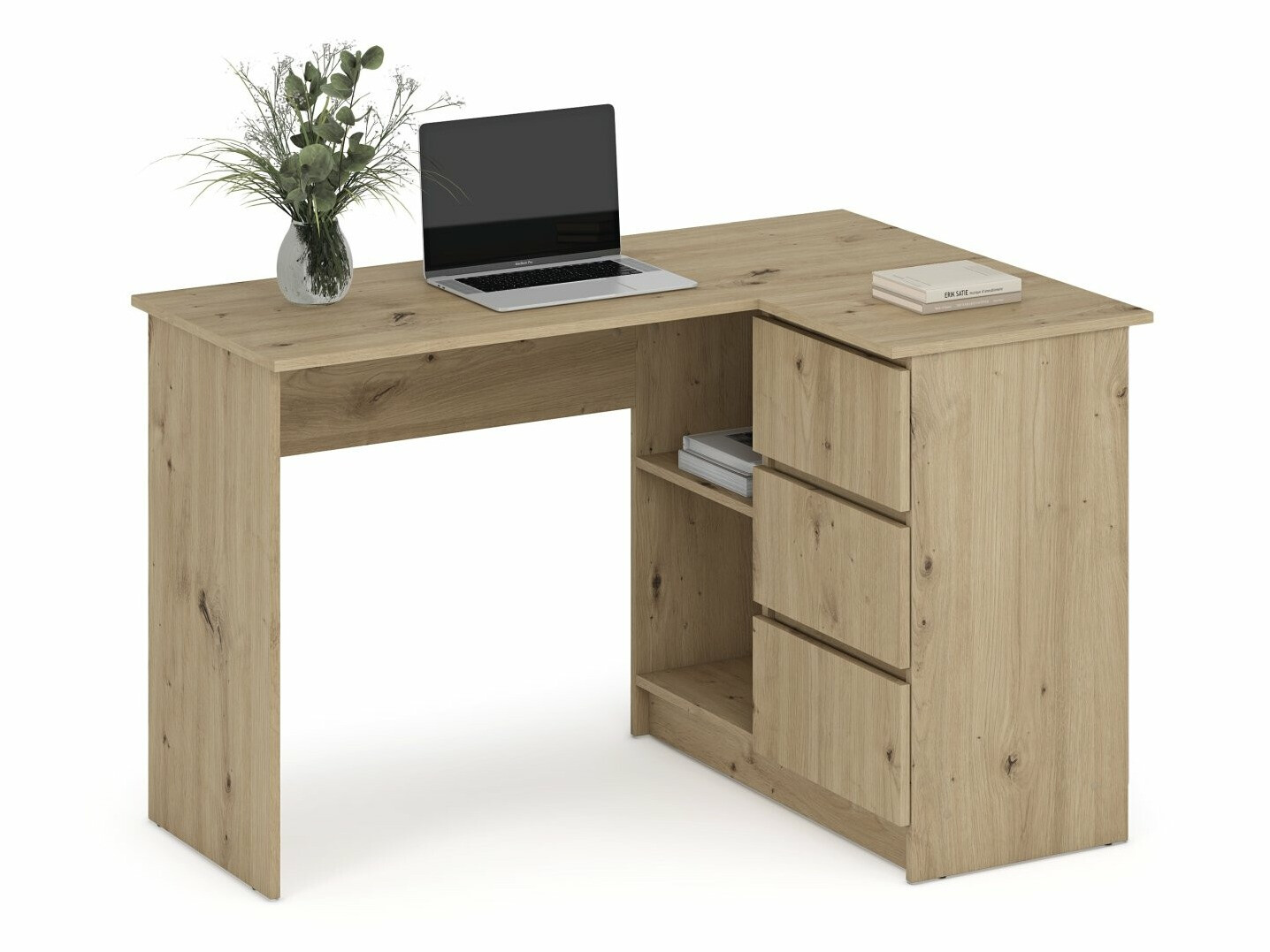 Mesa de escritório para cantos Houston 1950 (Carvalho Artisan)