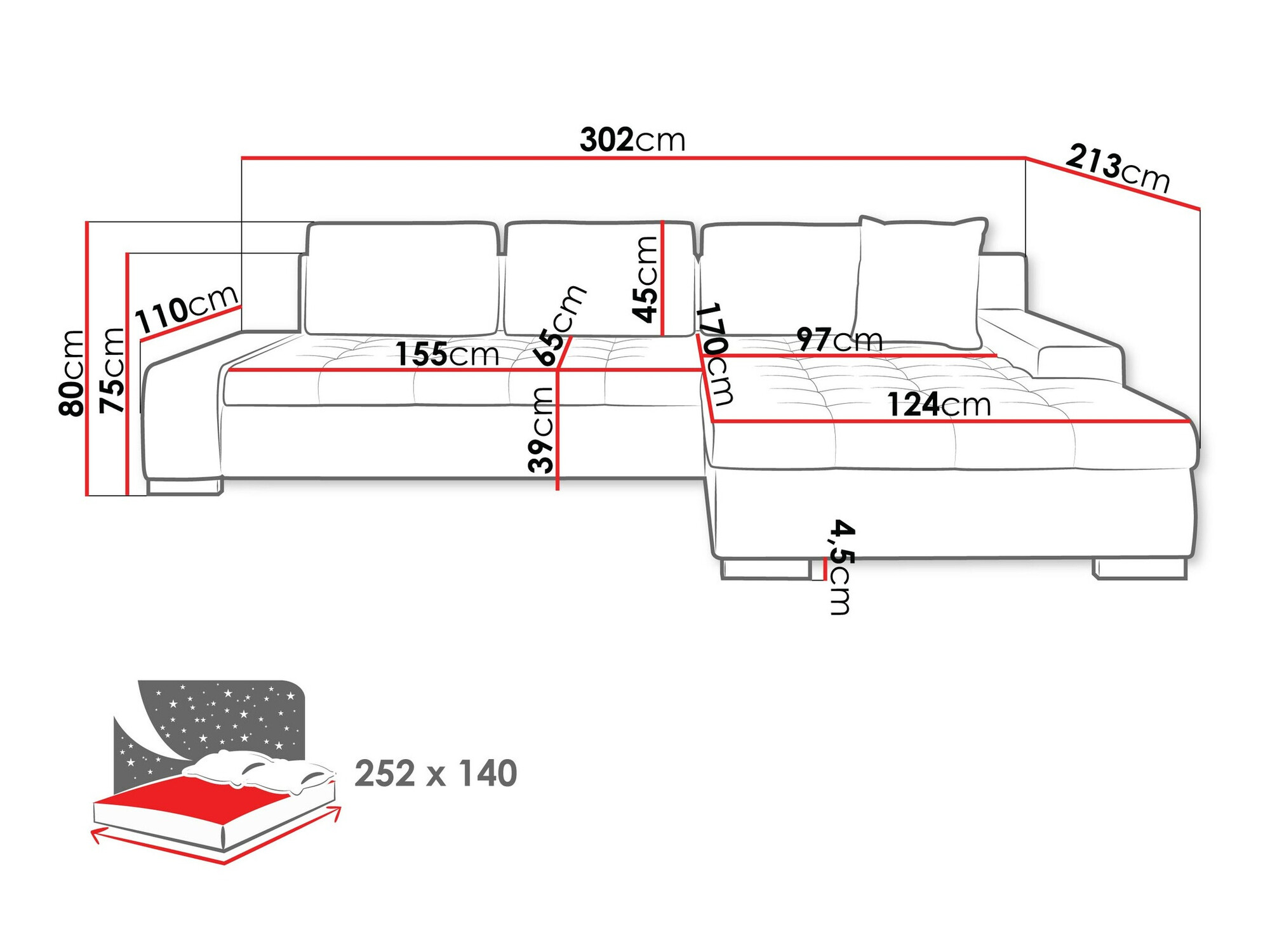 Sofá de canto Comfivo Nitor II (Clara 215.19)