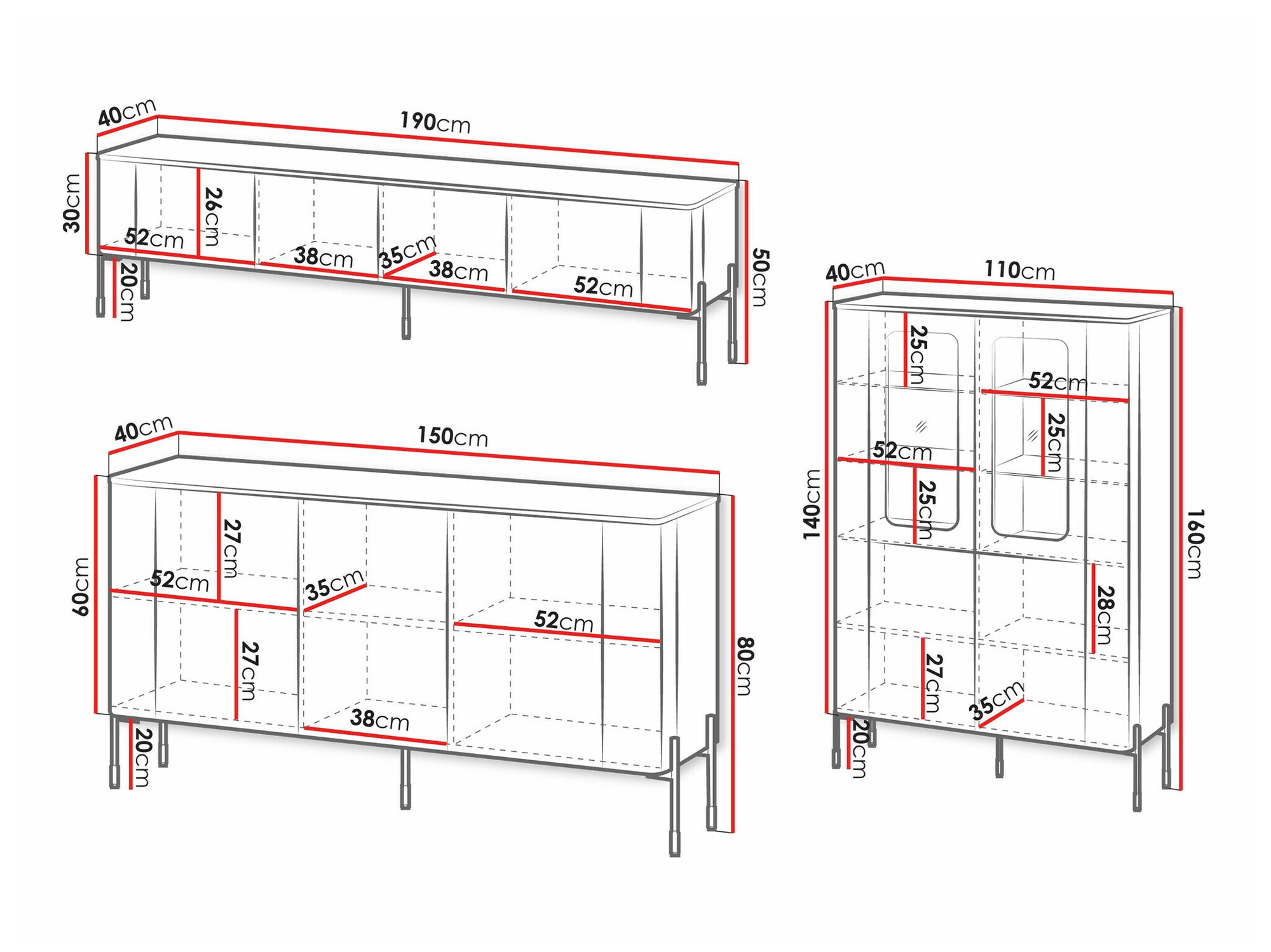 Conjunto para sala de estar Mavnue 104 (Preto)